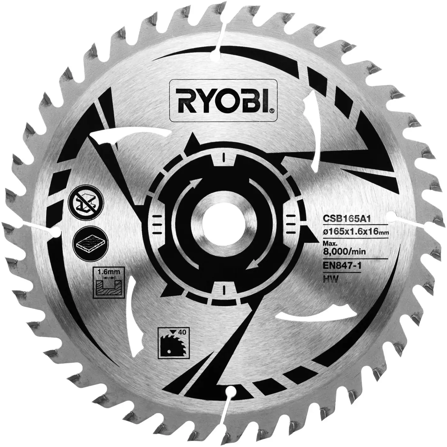 Ryobi pyörösahaterä 165 mm 40h CSB165A1