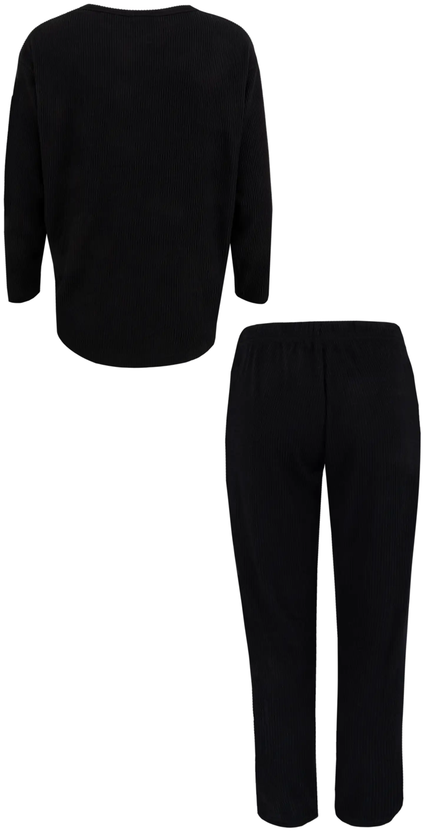 TEX naisten ribbipyjama I993707 - BLACK 1 - 2
