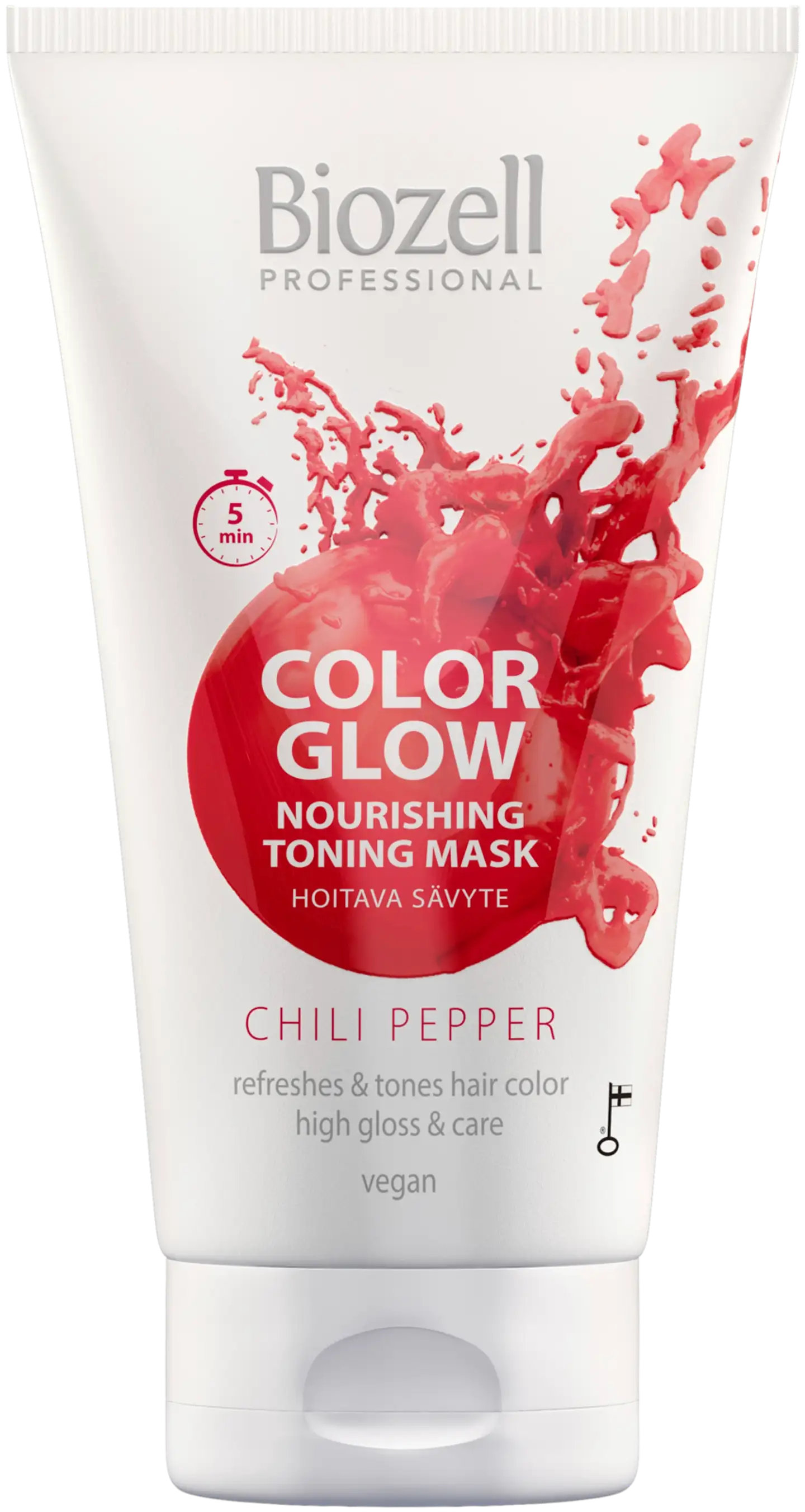 Biozell Color Glow Hoitava sävytenaamio Mask Chili Pepper 150ml