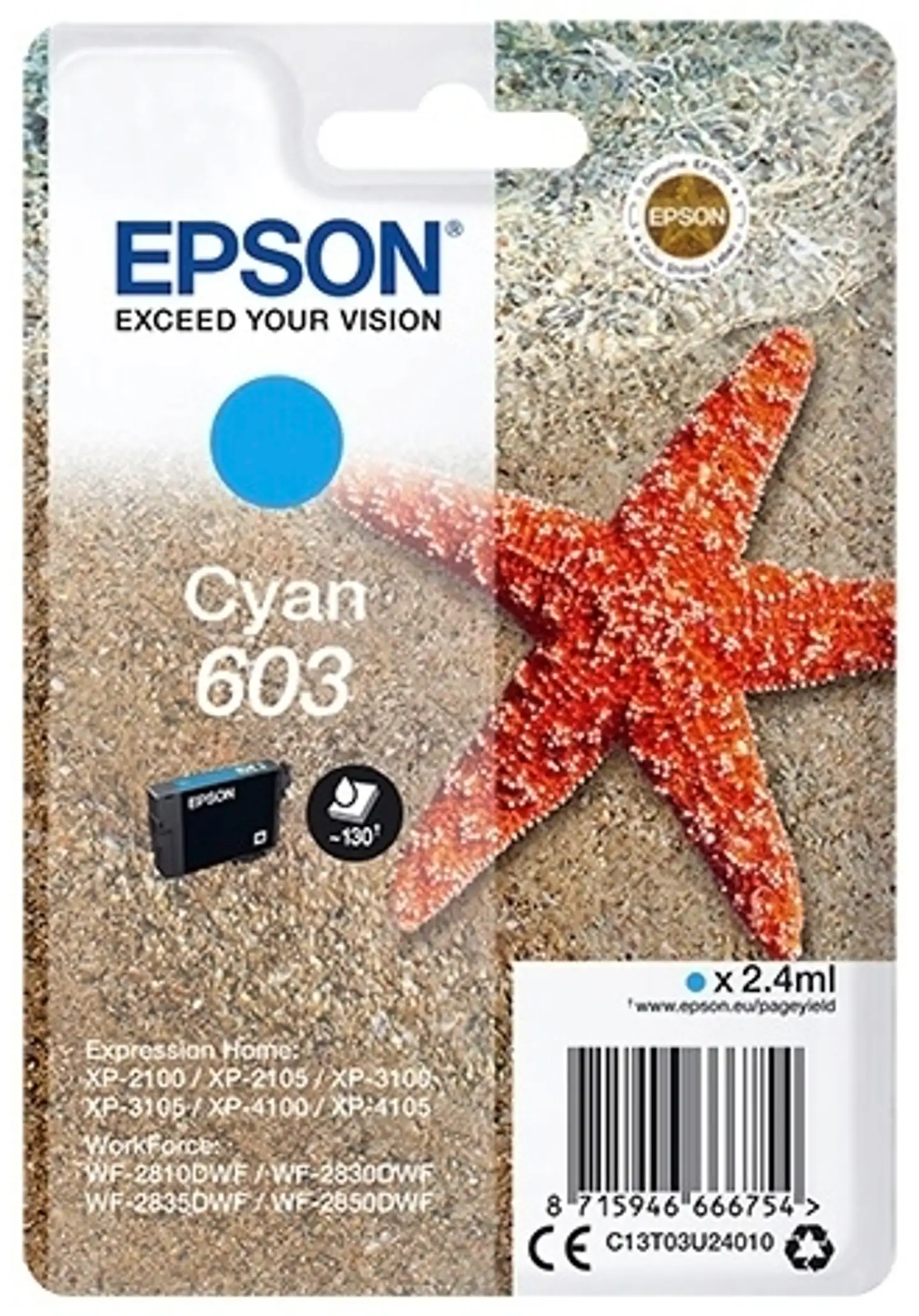 Epson 603 mustepatruuna syaani