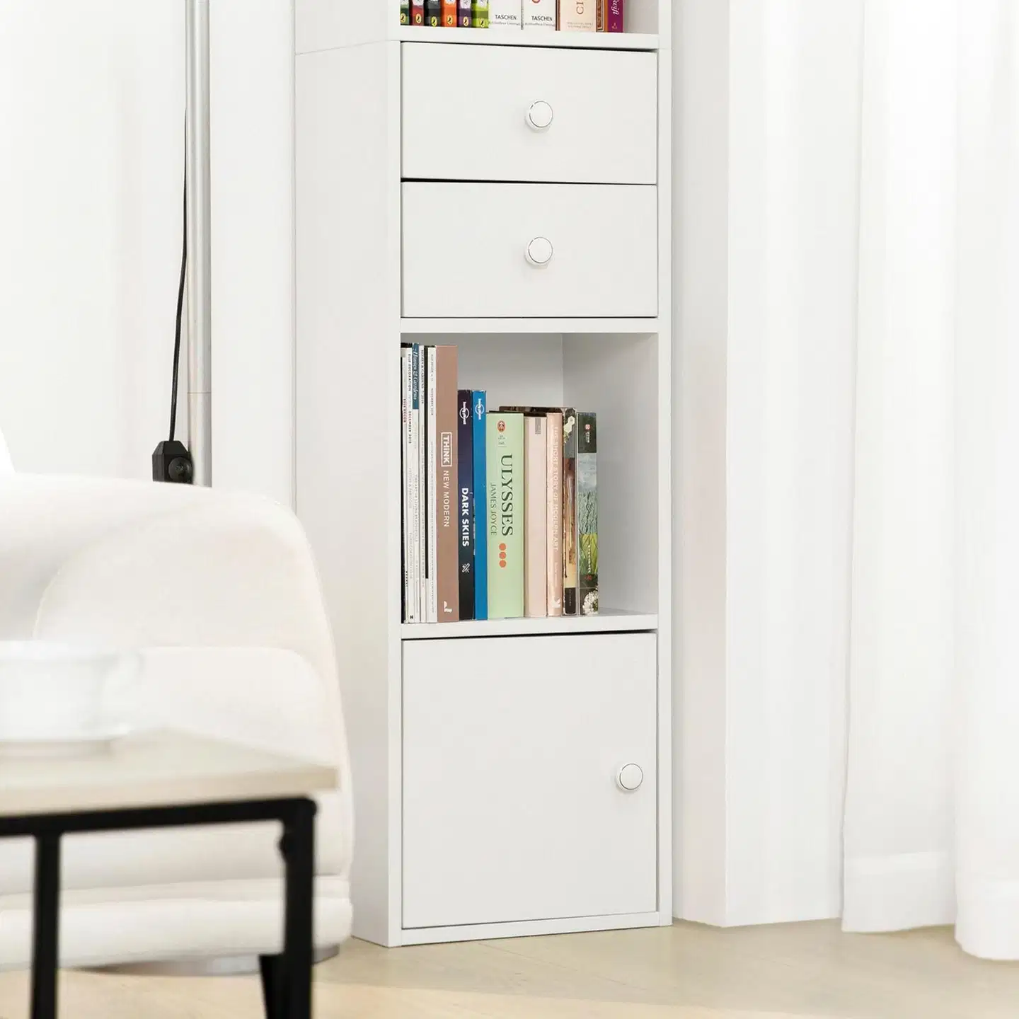 SoBuy säilytyskaappi valkoinen STR10-W - 6