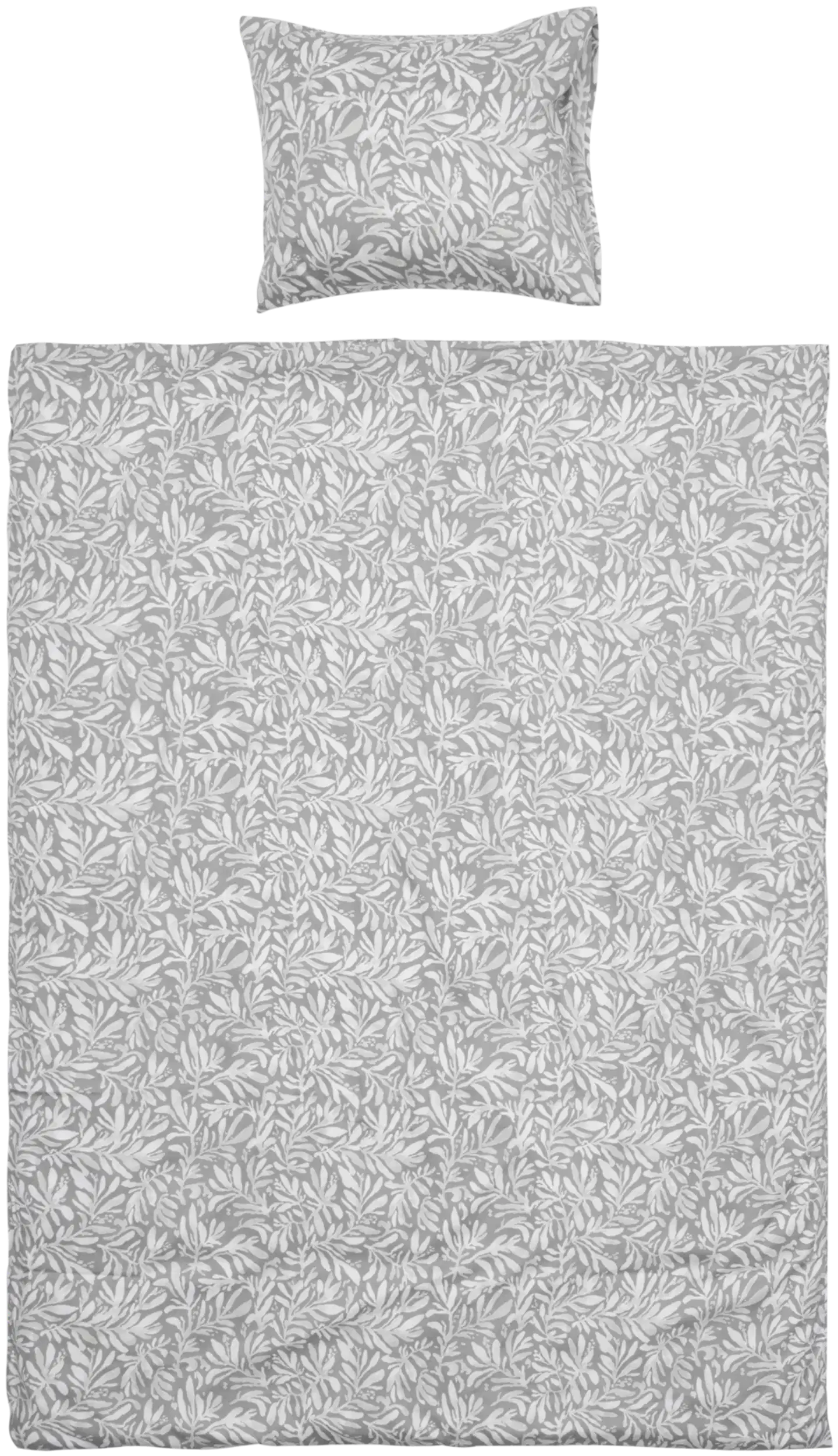 Pentik Hetki pussilakanasetti 150x210 cm + 50x60 cm lehti harmaa - 2