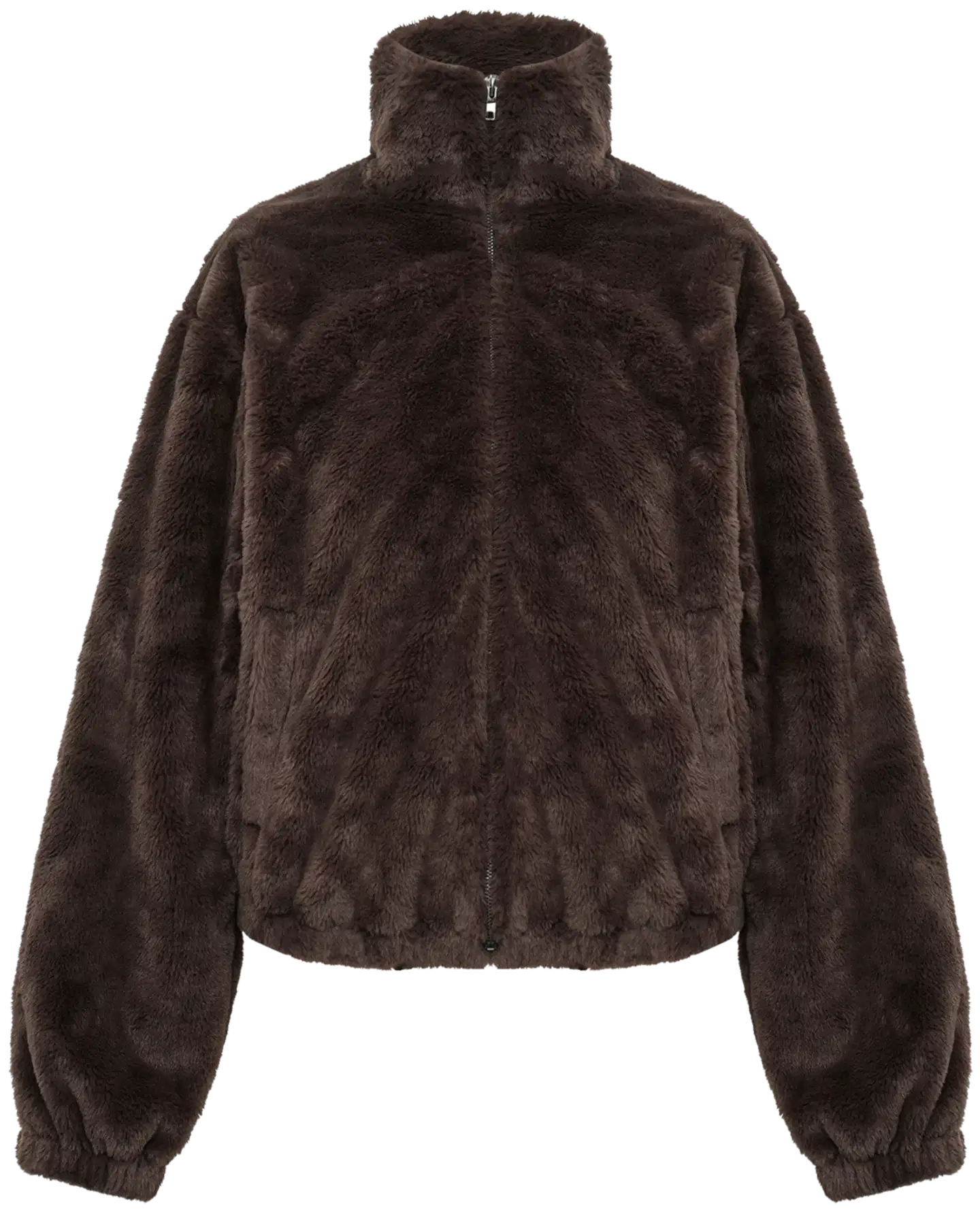 WKLY, naisten pile-karvajakku vetoketjulla 220W312666 - Brown - 1