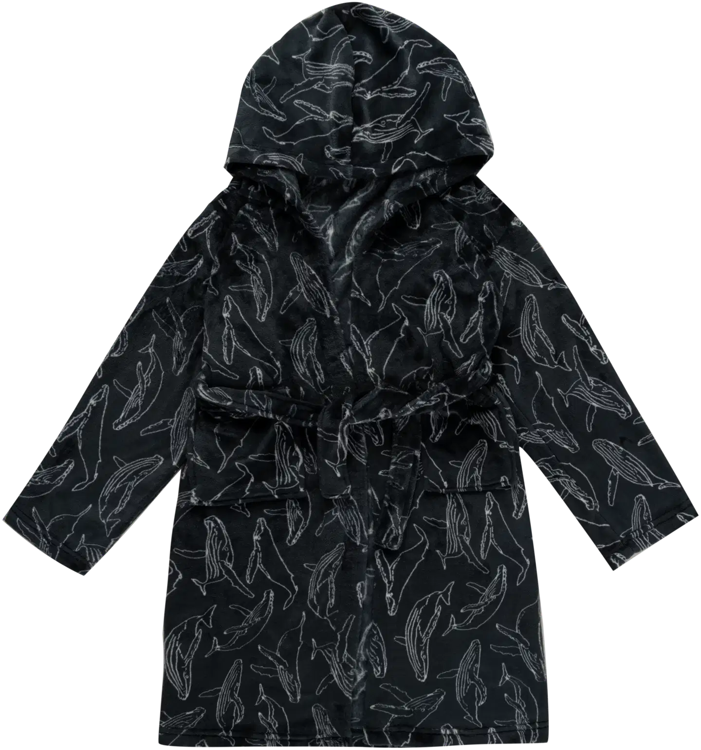 House lasten fleece-kylpytakki valas 232H382632 - MUSTA - 1