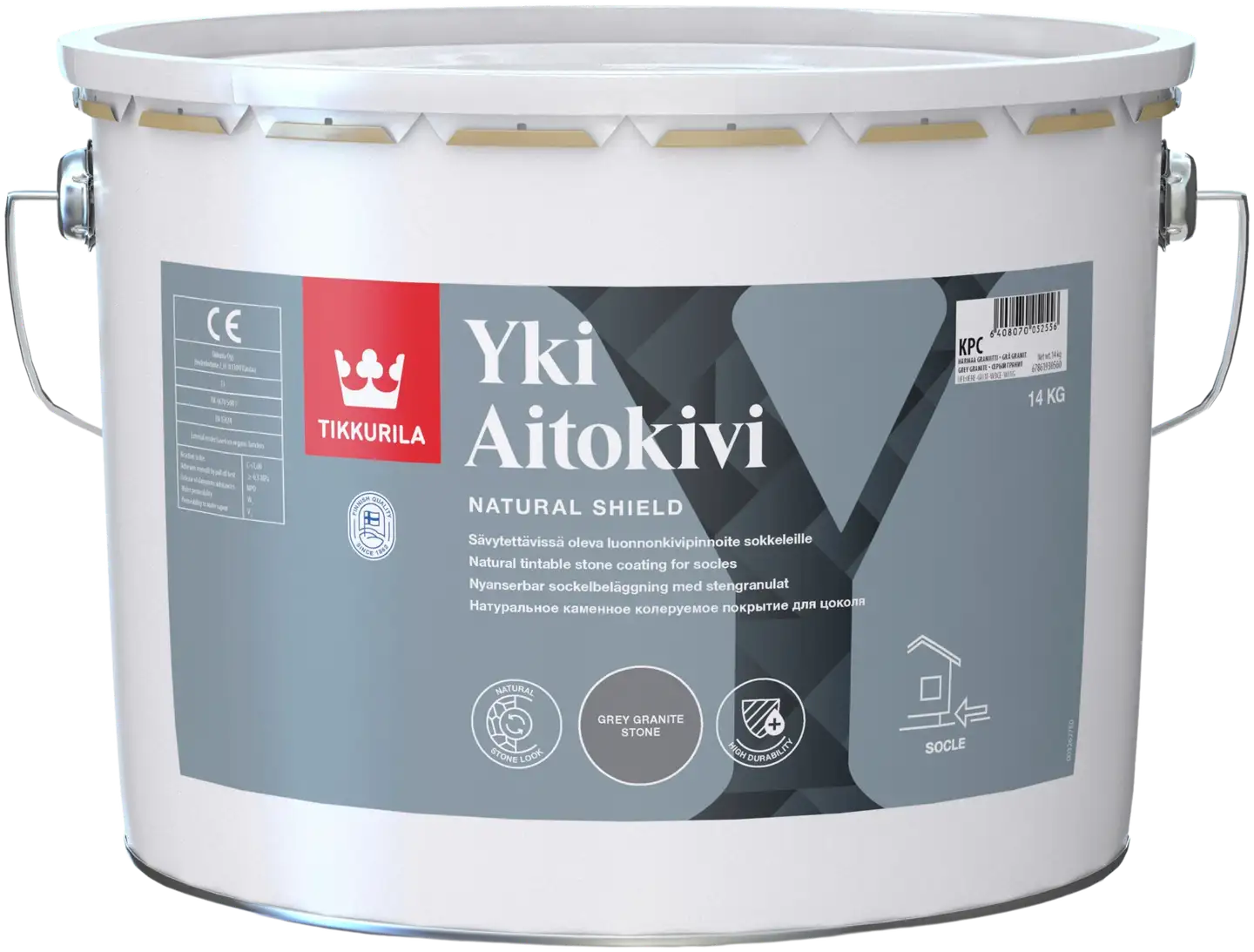 Tikkurila Yki Aitokivi luonnonkivipinnoite sokkeleille 14kg KPC harmaa sävytettävissä himmeä