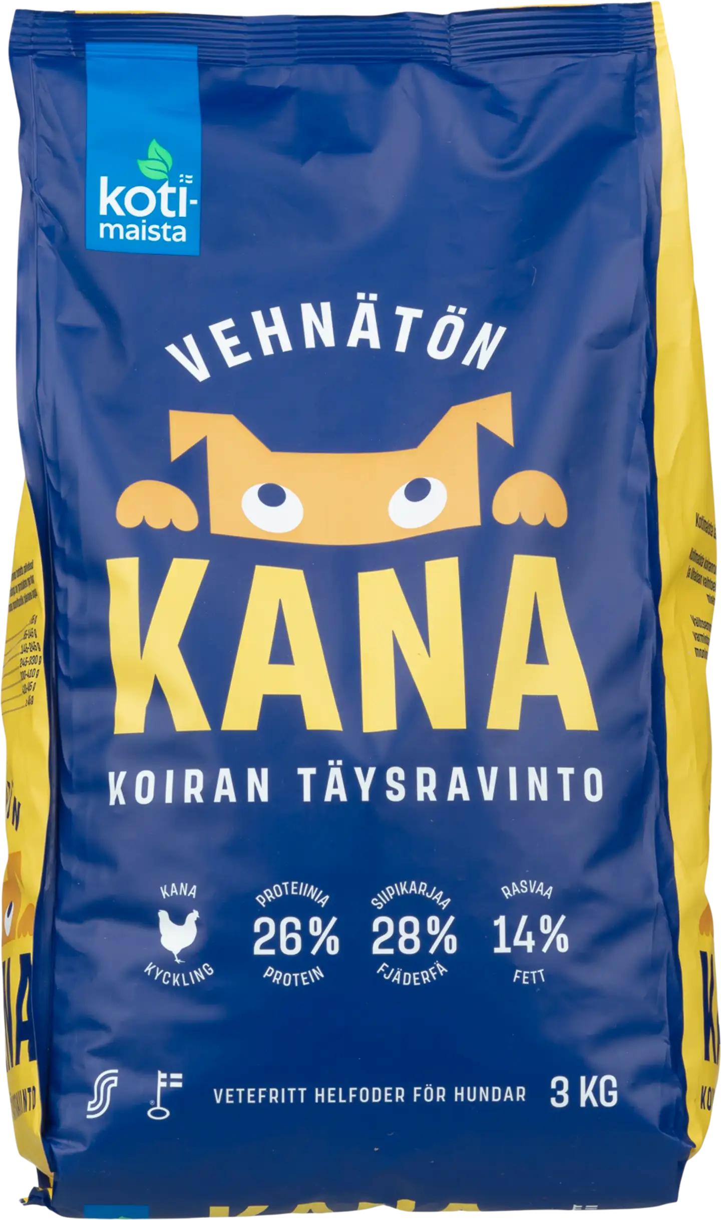 Kotimaista koiran täysravinto kana 3 kg - 1