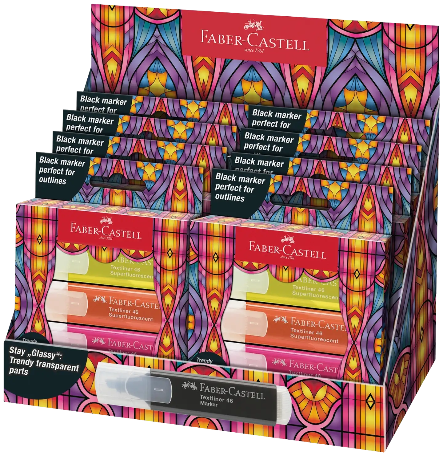 Faber-Castell Glassy korostuskynä 4 värin lajitelma - 2