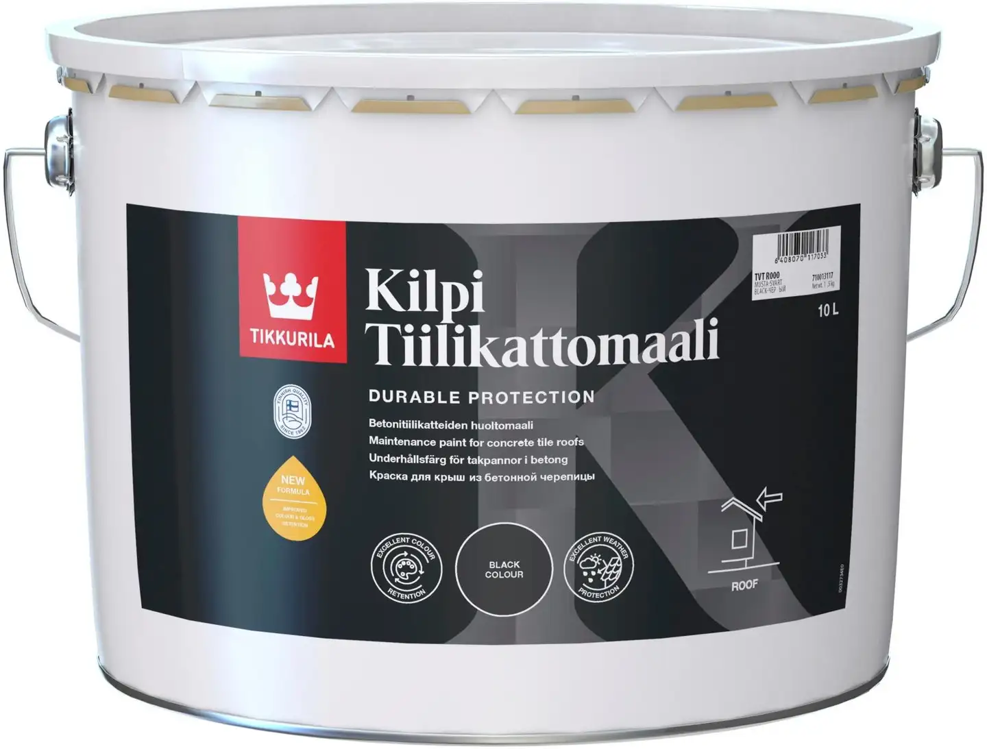 Tikkurila tiilikattomaali Kilpi 10 l musta puolihimmeä