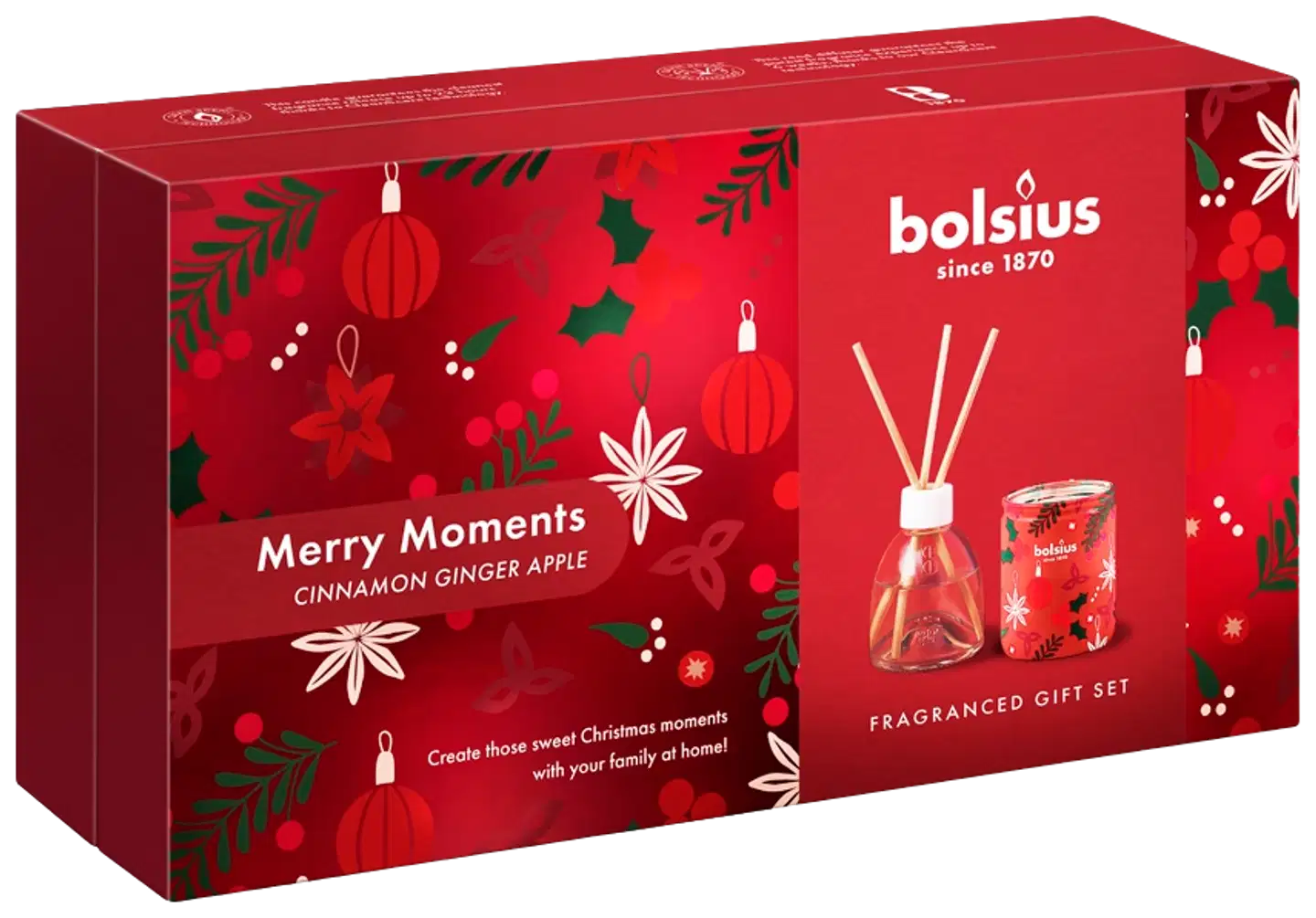 Bolsius - True Glow -  lahjapakkaus - tuoksukynttilä lasissa, huonetuoksu - Merry Moments - 2
