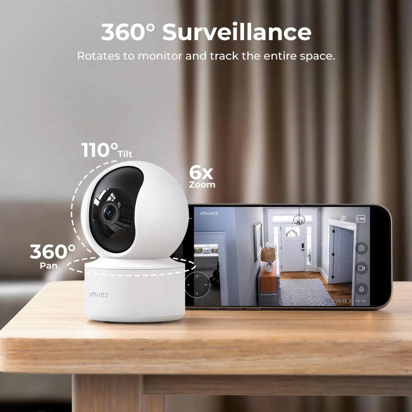 Imilab C21 2.5K WiFi -valvontakamera sisäkäyttöön CMSXJ56B - 14