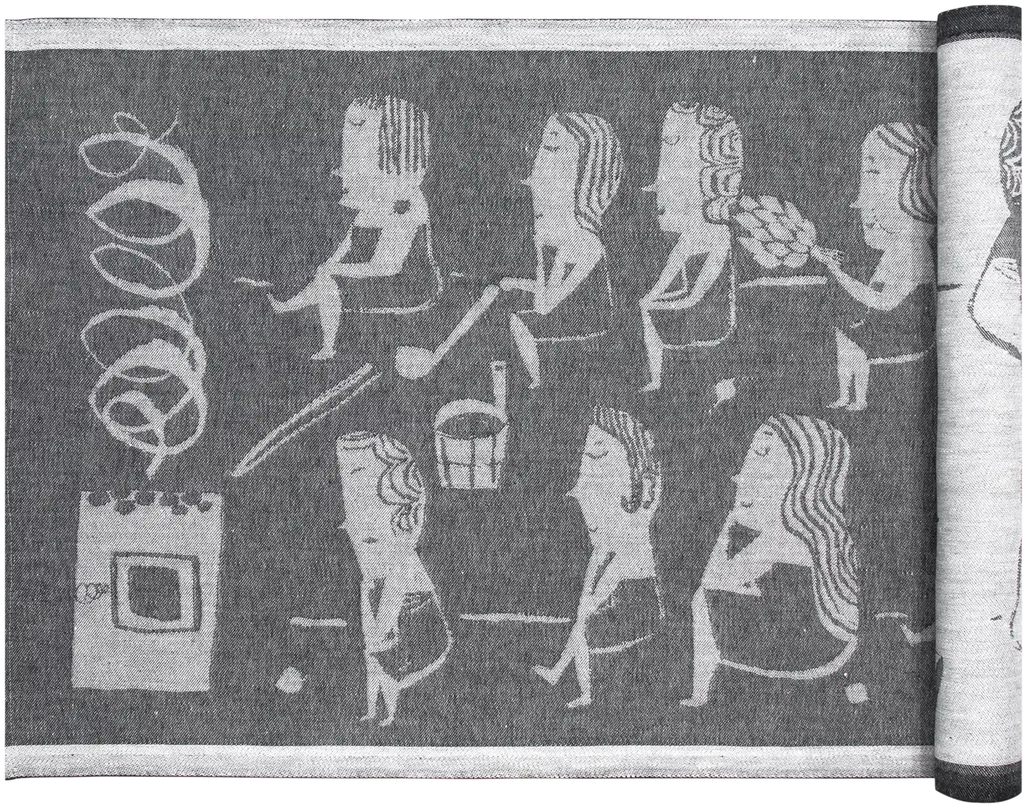 Lapuan Kankurit Naisten sauna laudeliina 46x150 cm valko-musta - 1