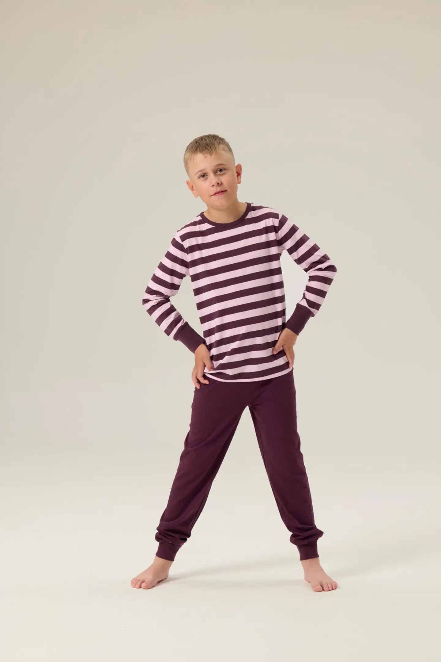 RATIA® lasten pyjama, K325120071 - vaalean pun./burgundy - 3