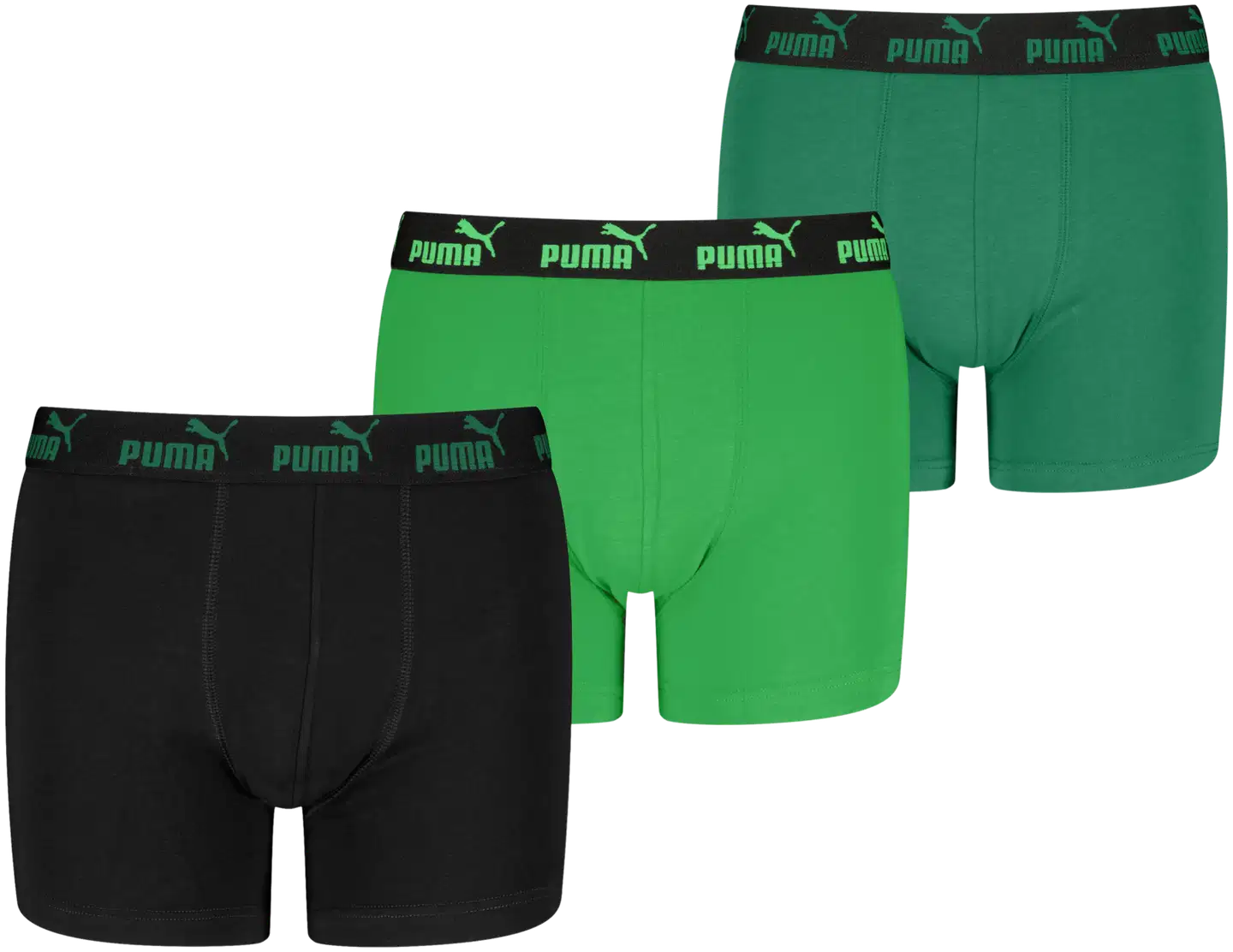 PUMA lasten bokserit 3 kpl Elements musta/vihreä/vihreä 701230429 - Black / Green - 2