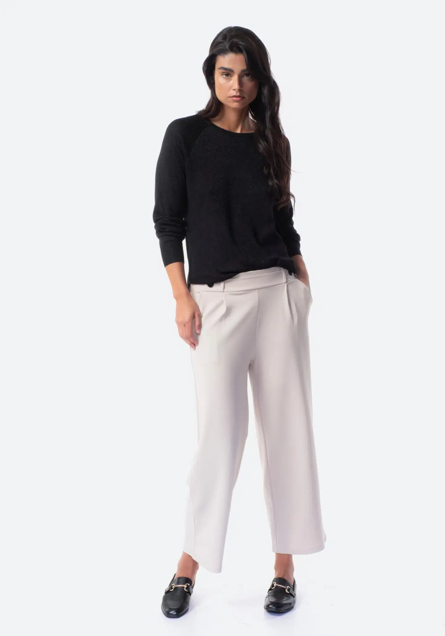 TEX naisten kimalleneule I286115 - BLACK 1 - 2