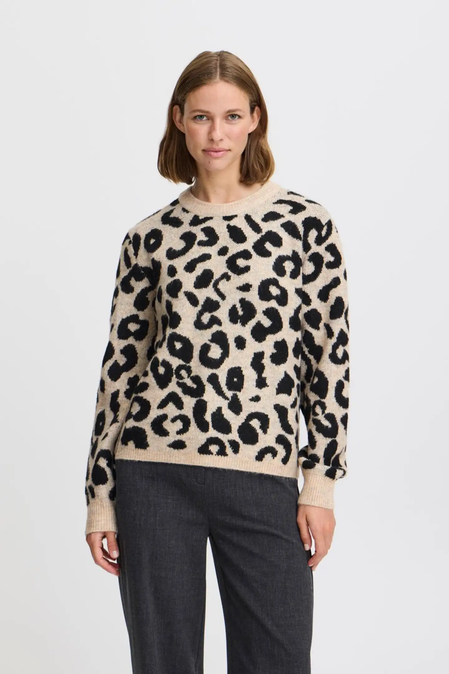 B.young naisten neule Bxminya leopard - Black Mix - 3