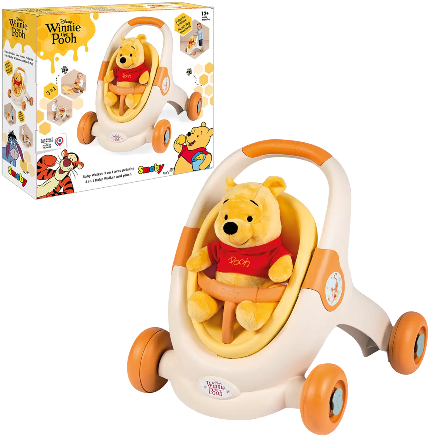 Little Smoby kävelyvaunu 3-in-1 ja Nalle Puh -pehmolelu - 1