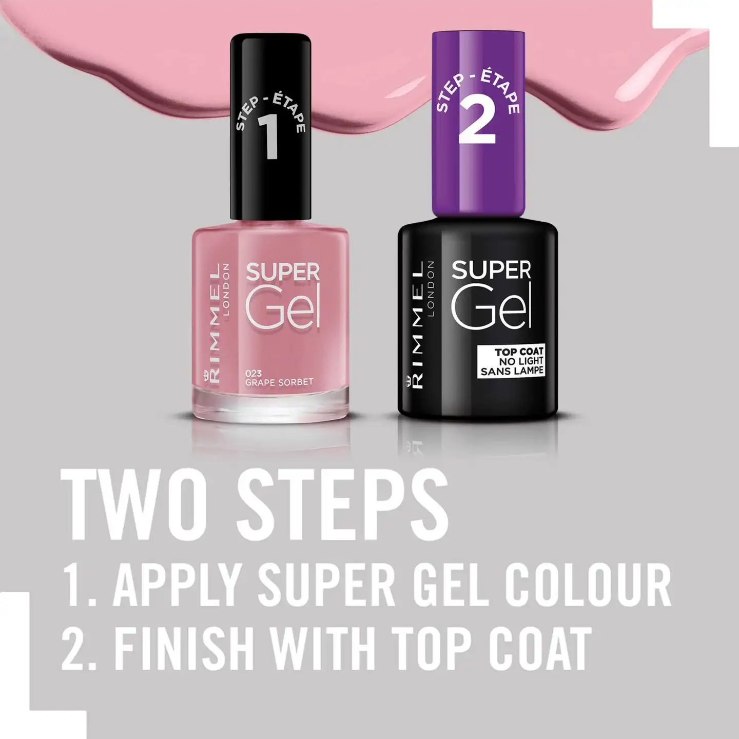 Rimmel 12ml Super Gel Nail Polish 023 Grape Sorbet kynsilakka - 6