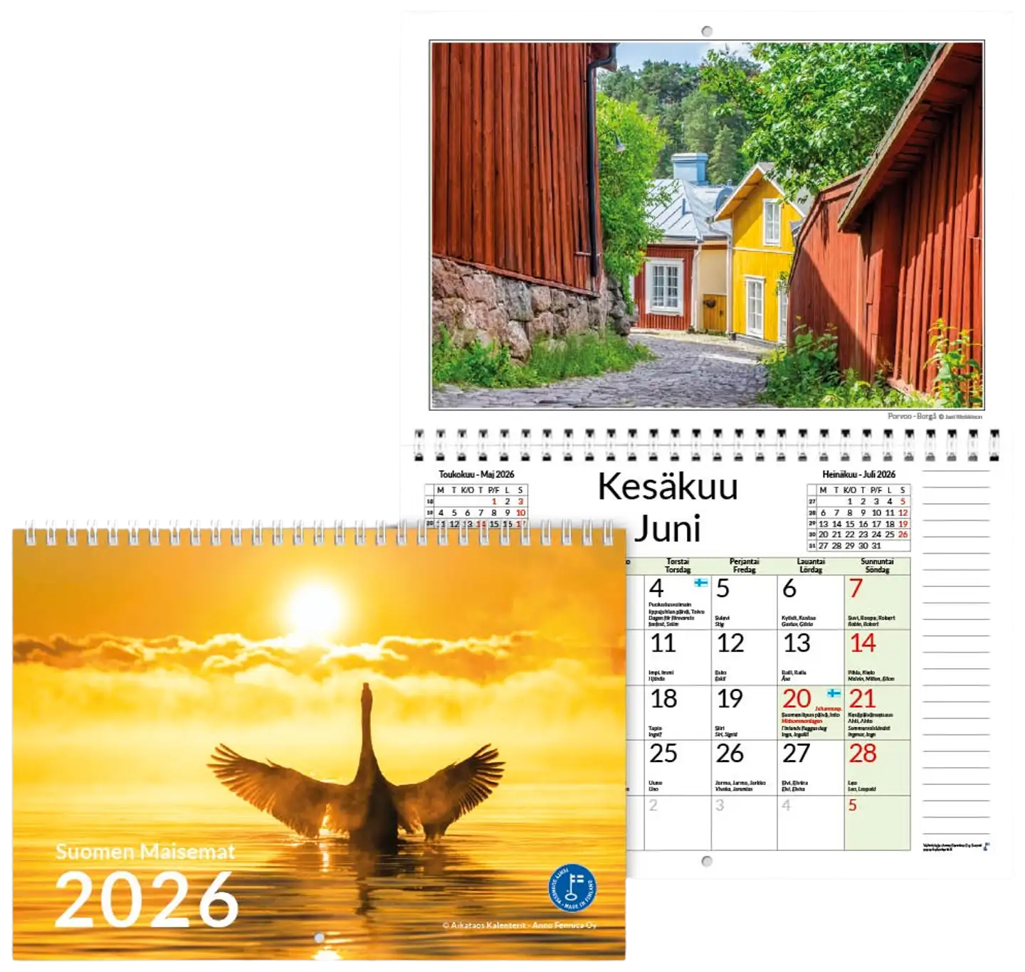 Aikataos seinäkalenteri Suomen Maisemat A3 2026