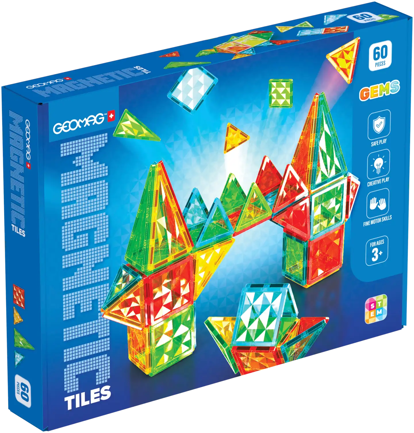 Geomag Tiles Gems Rakennussetti 60 Osaa - 1