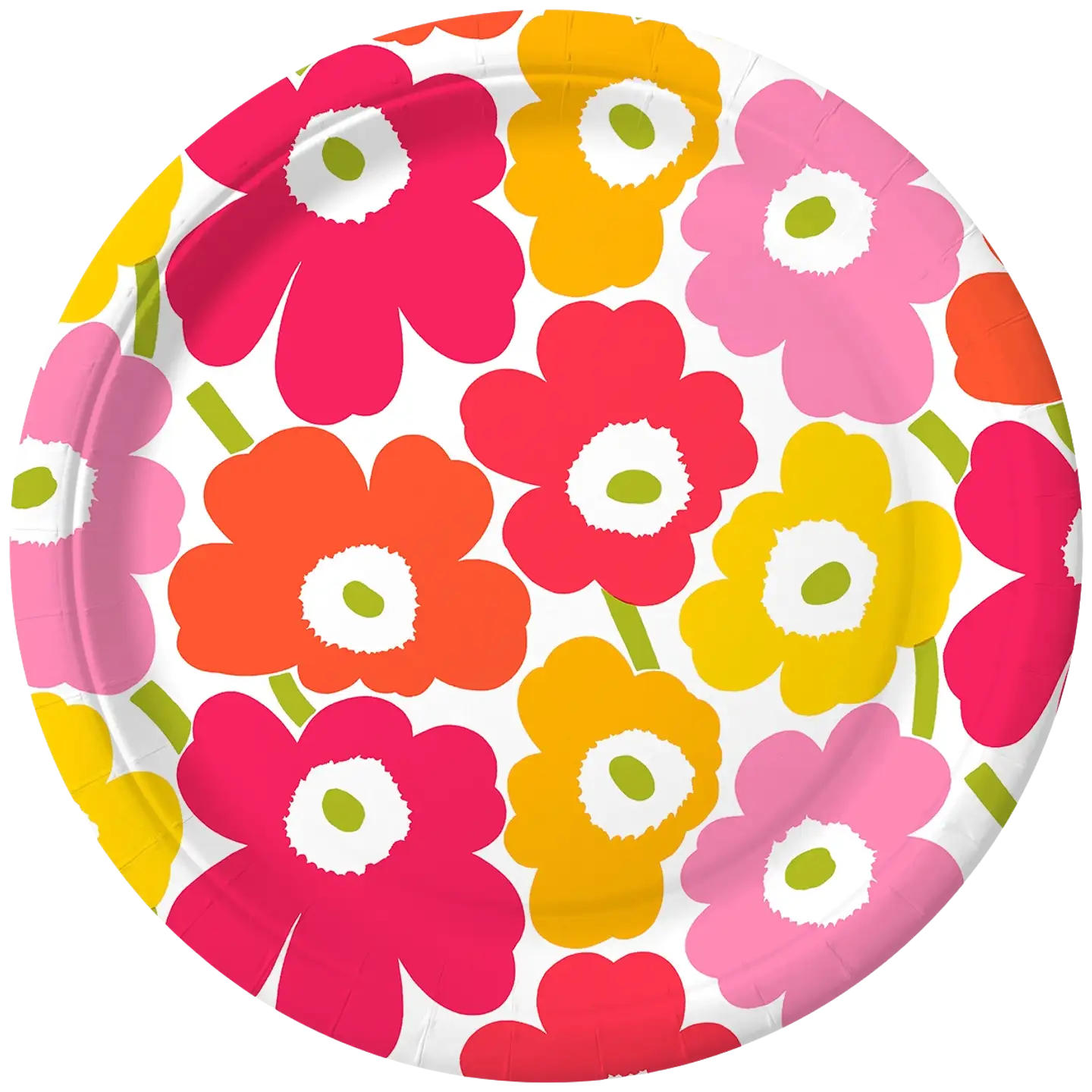 Lautanen 23cm 20x20kpl Marimekko Mini unikko pinkkikeltainen