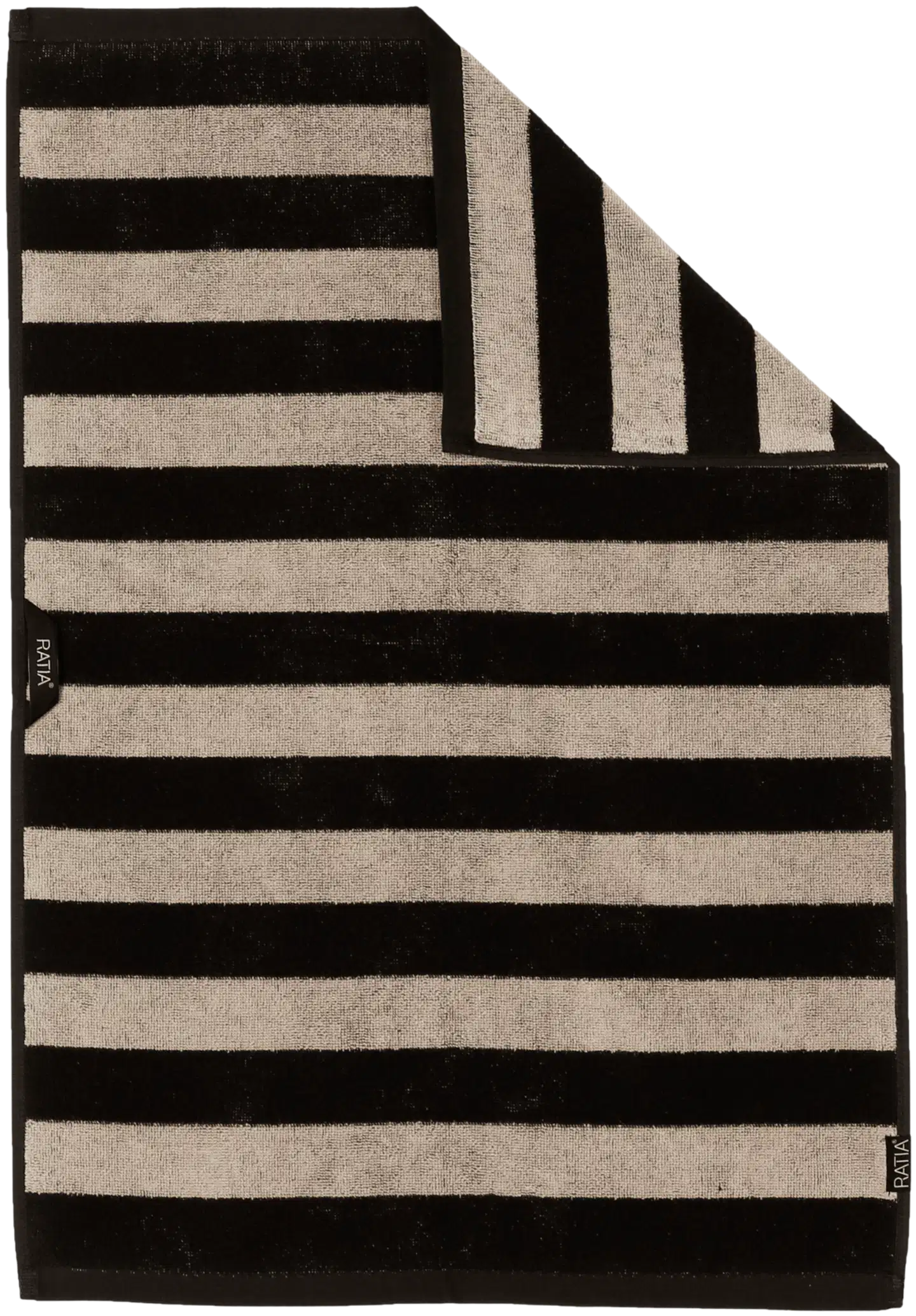 Ratia käsipyyhe Raita 40x40mm 50x70 cm musta/greige - 2