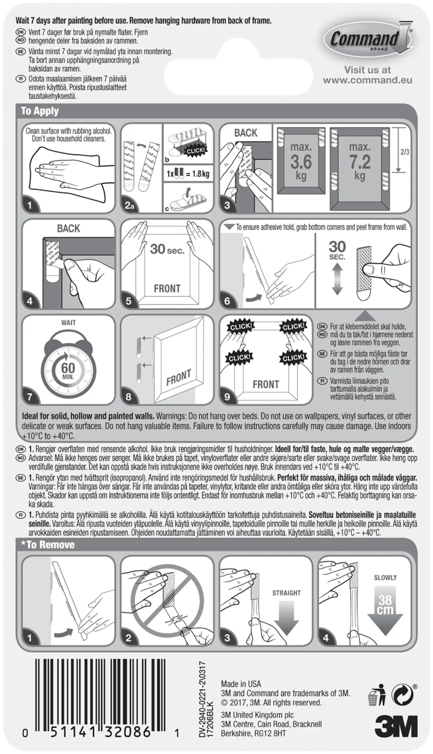 Command™ Isot mustat taulunkiinnityspalat 17206BLK - 7