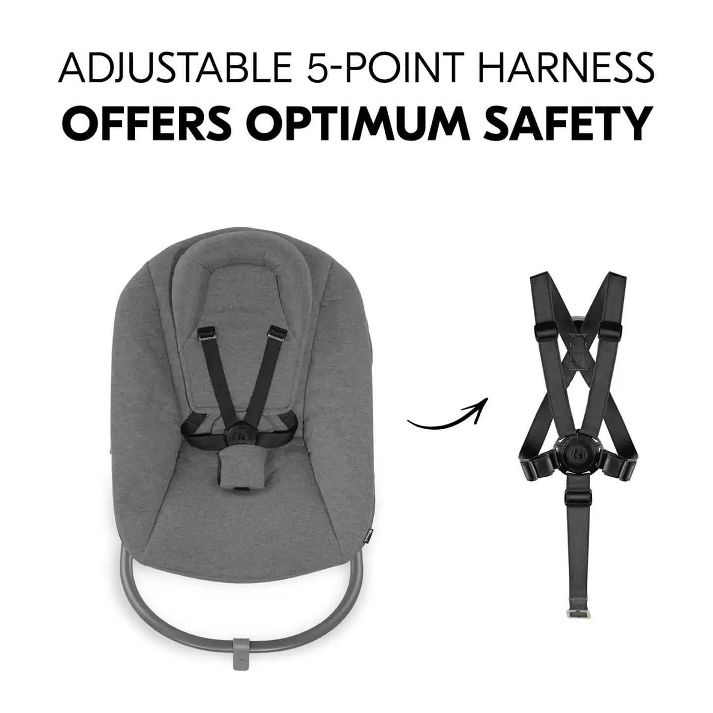 Hauck sitteri Alpha Bouncer Premium tummanharmaa - 13