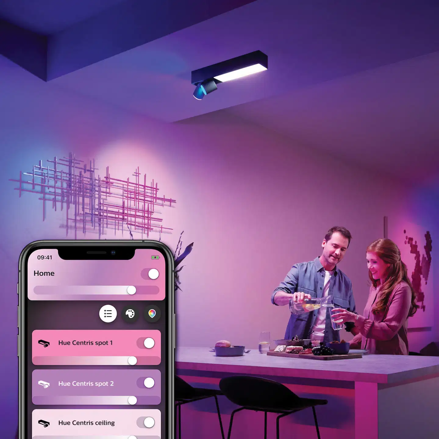 Philips Hue Centris -kattovalaisin kahdella kohdevalolla 11W 2000-6500K 1630LM musta - 10