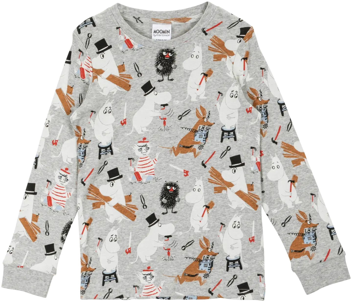 Muumi lasten pyjama Rakentajat 589387 - HARMAA - 2