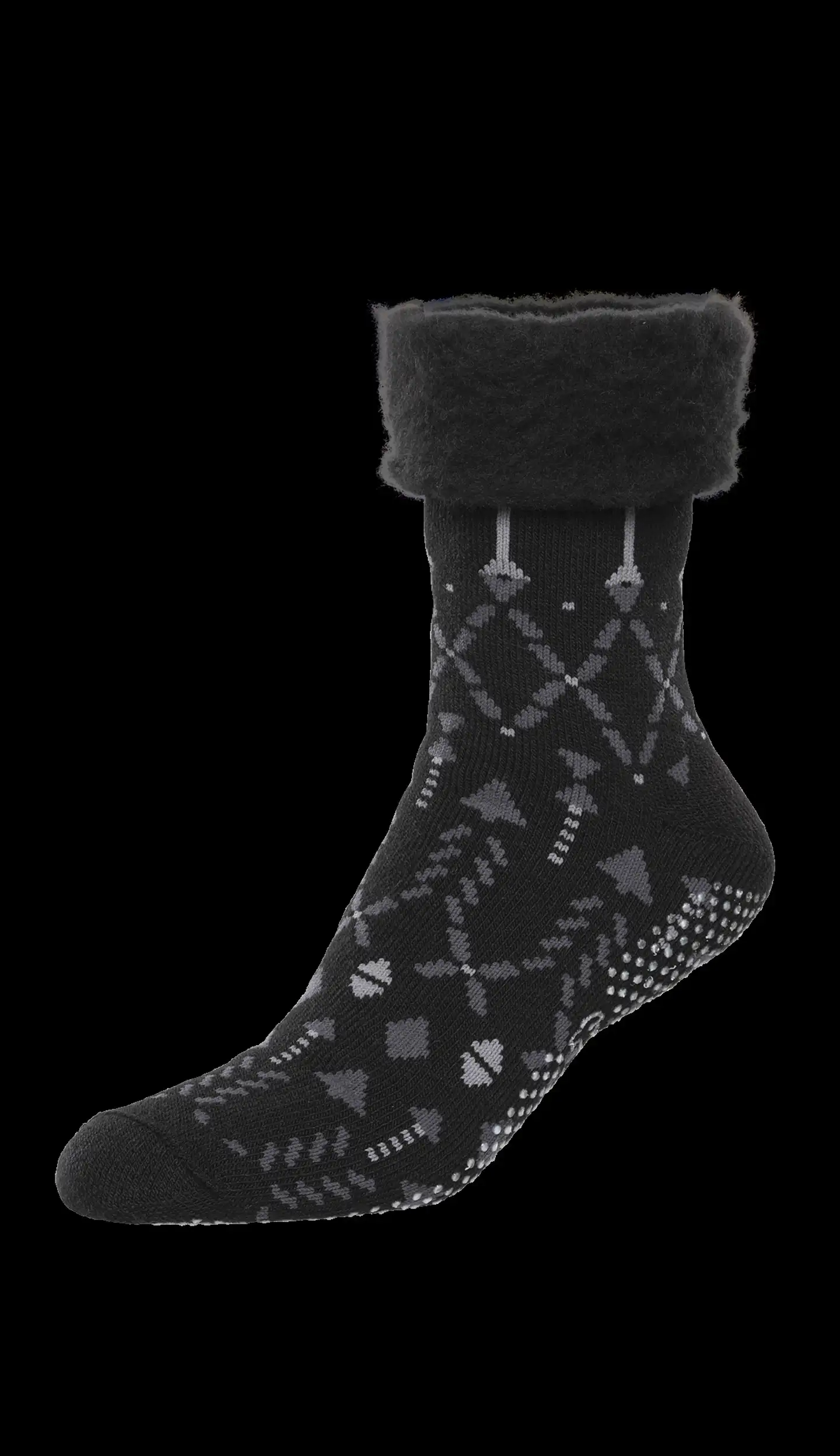 Sidoste miesten Islantilaispörrösukat liukuesteillä - MUSTA