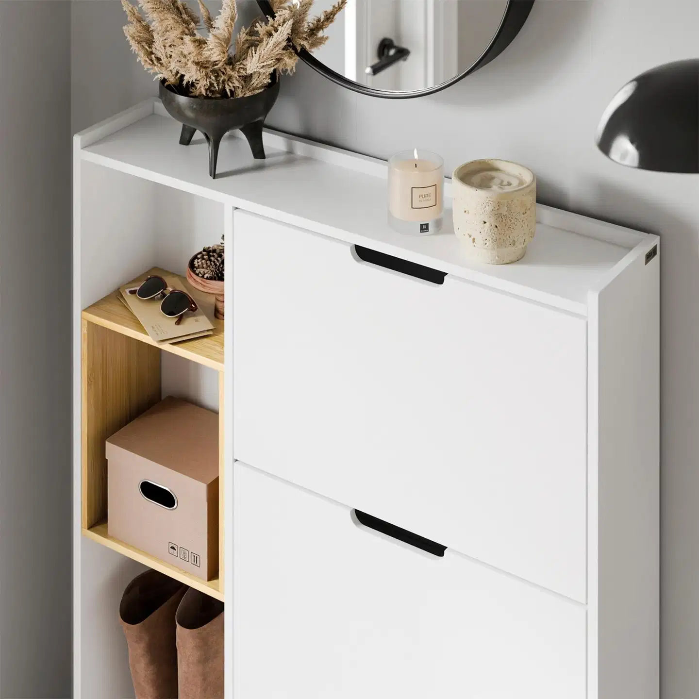 SoBuy kenkäkaappi valkoinen FSR209-WN - 5
