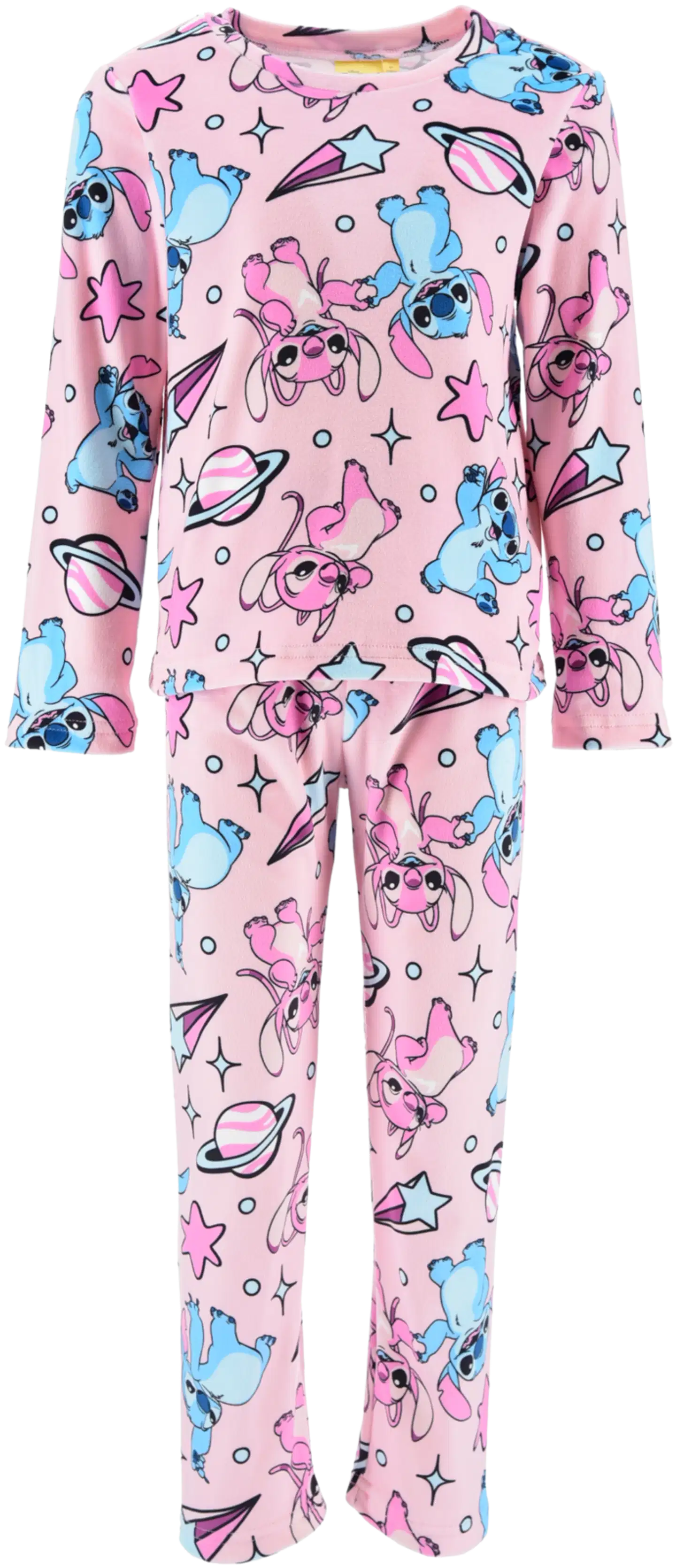 Lasten Lilo Et Stitch pyjama, hieno supersoft kangas - pink - 1