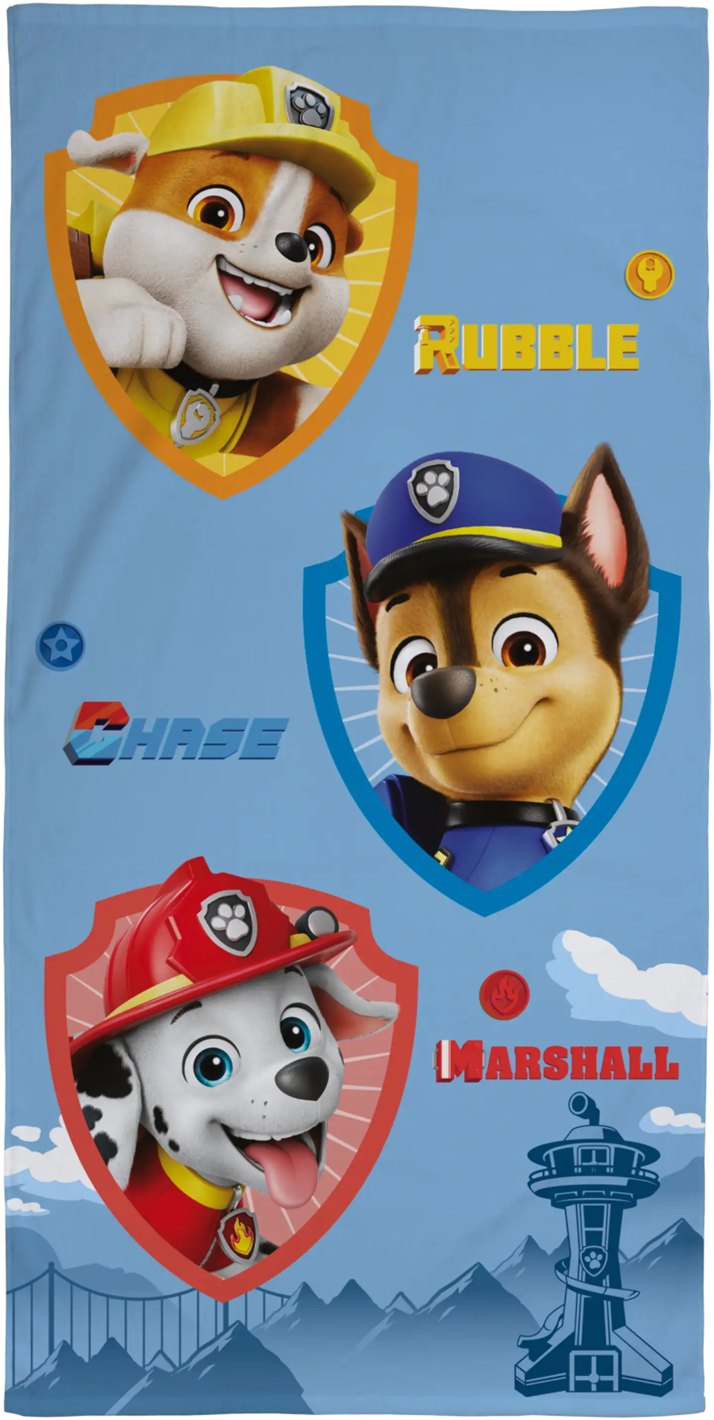 Paw Patrol lasten kylpypyyhe 70x140 cm sininen - 2