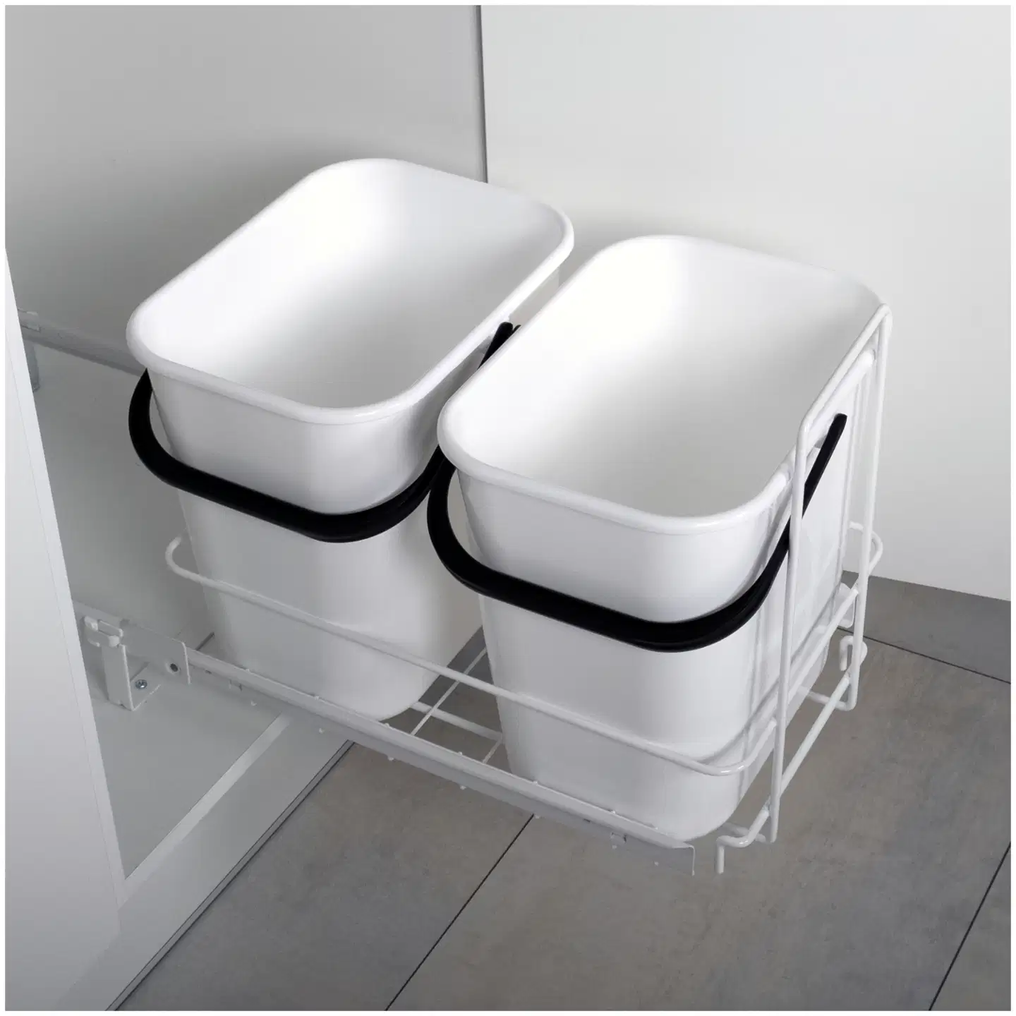 Lanka ja Muovi jätevaunu valkoinen  + 2 sankoa LM 66/2 - 3