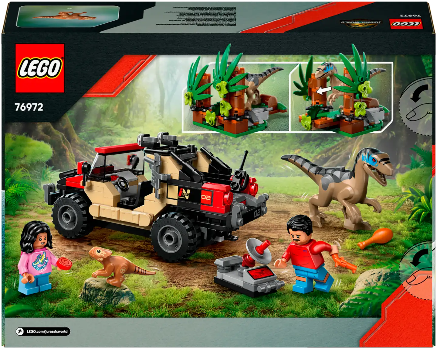LEGO® Jurassic World Raptor ja pako maastoautolla 76972 - 3