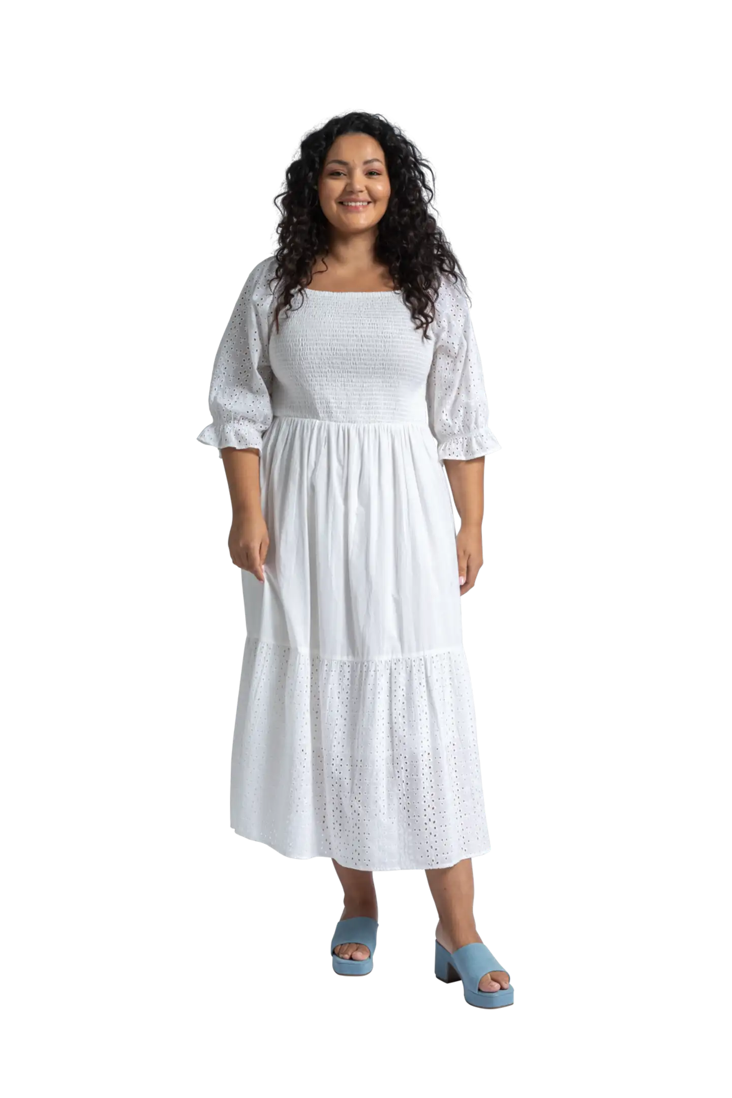House naisten puuvillamekko 218H172561 - Bright white - 3