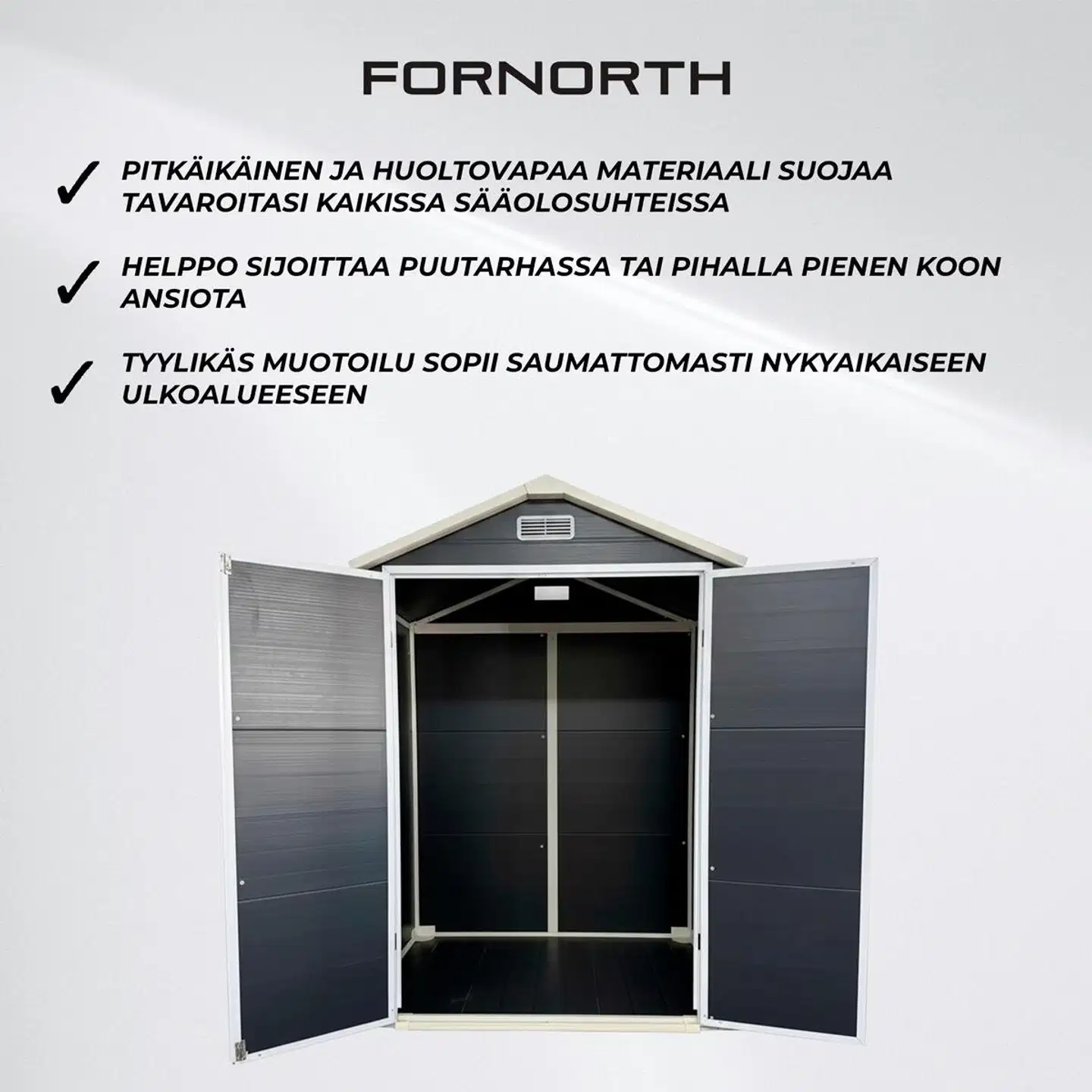 Fornorth pihavarasto plastic 181x135x212cm - 3
