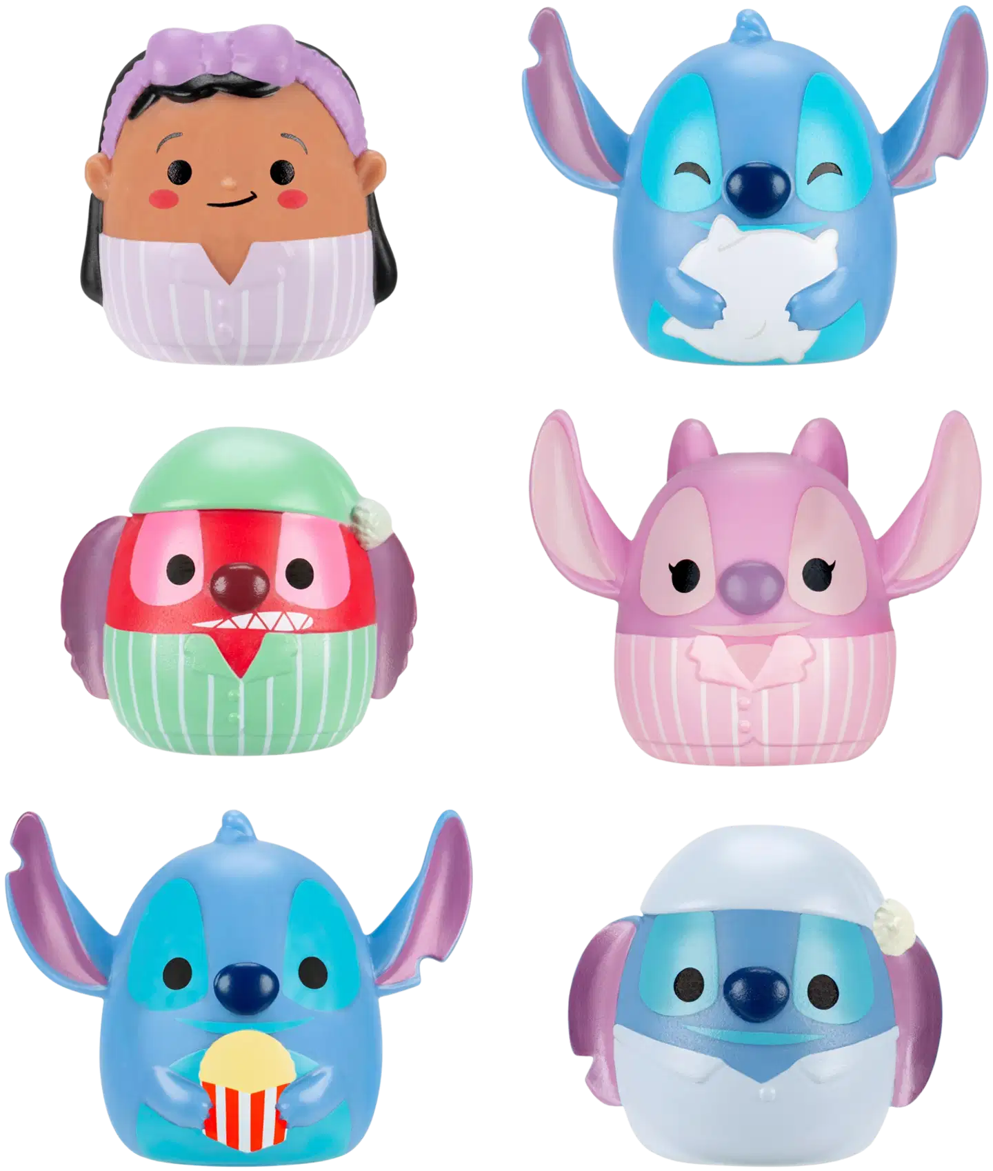 Squish-a-longs 2,5 cm Disney Stitch hahmo 6 kpl - 2