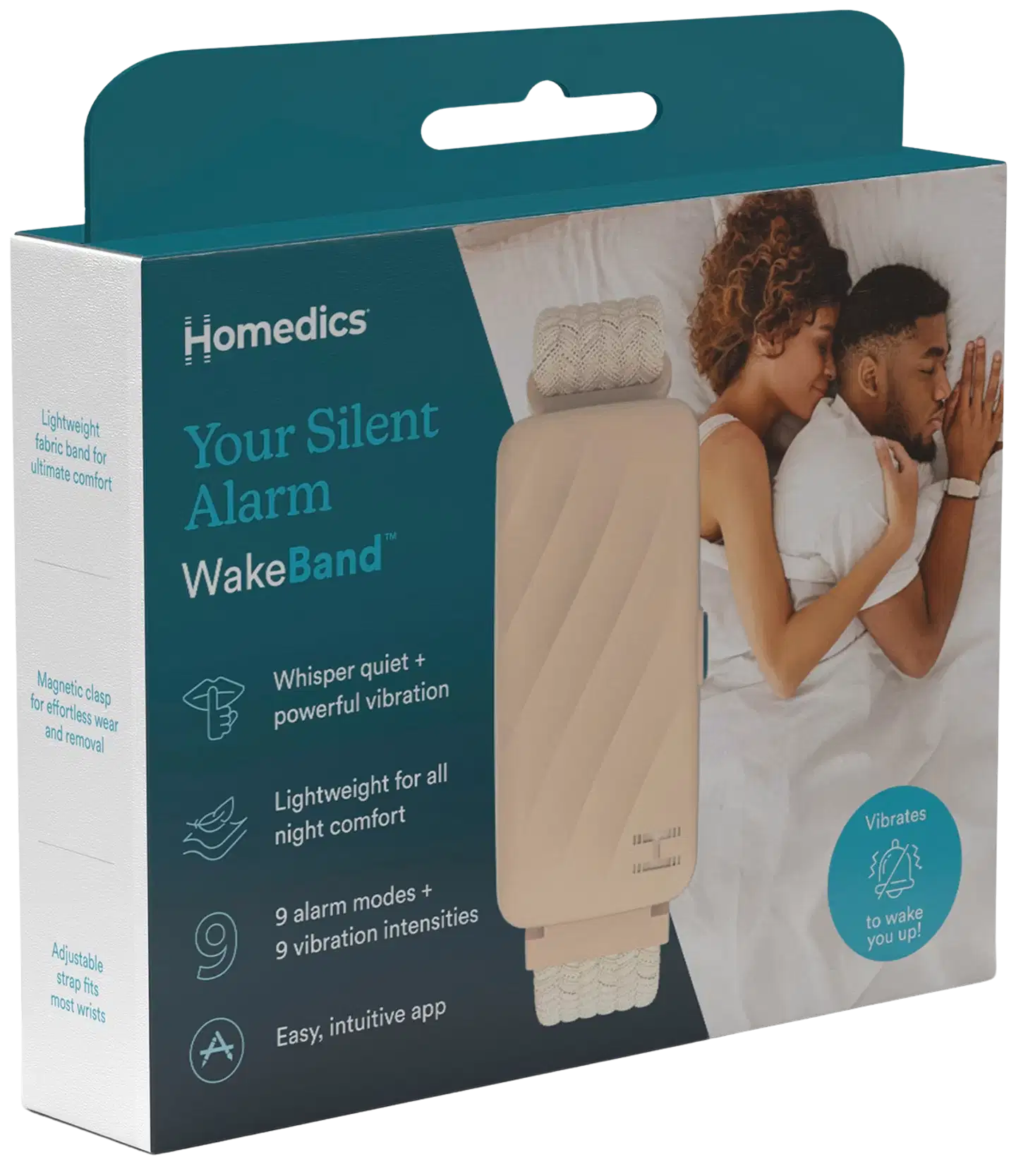 Homedics SS-WB100CE-WW - WakeBand™ Silent Alarm herätysranneke, kerma - 5