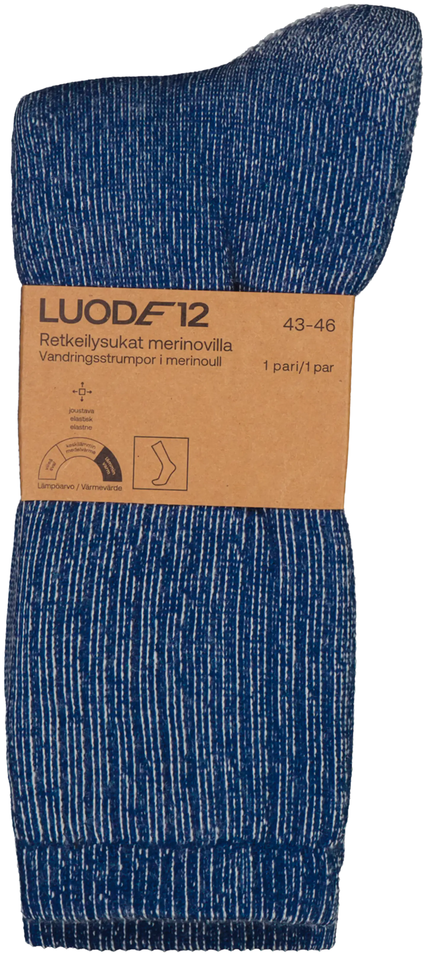 Luode12 unisex vaellussukat merinovillaa ODSL302404 - Denim blue - 2