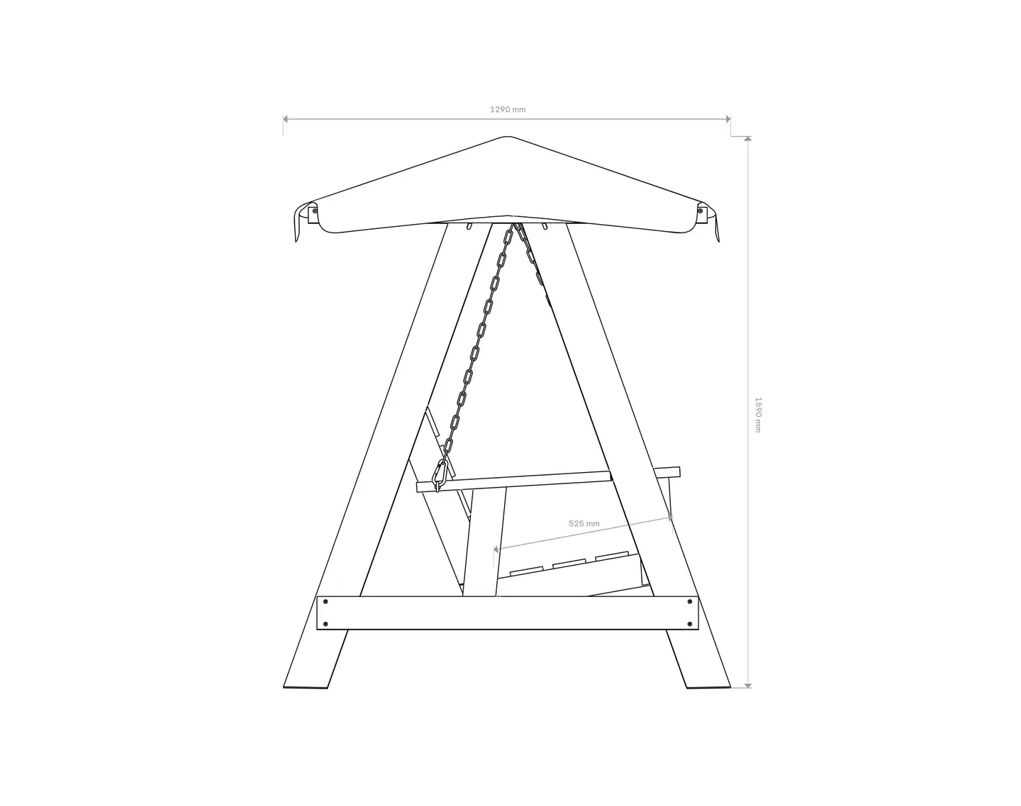 3-istuttava pihakeinu katoksella, valkoinen - 4