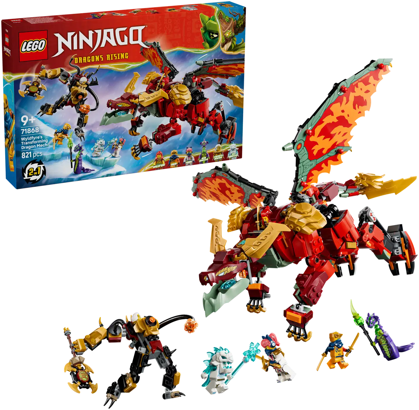 LEGO® Ninjago 71868 Wyldfyren muuntautumiskykyinen lohikäärmerobotti - 1