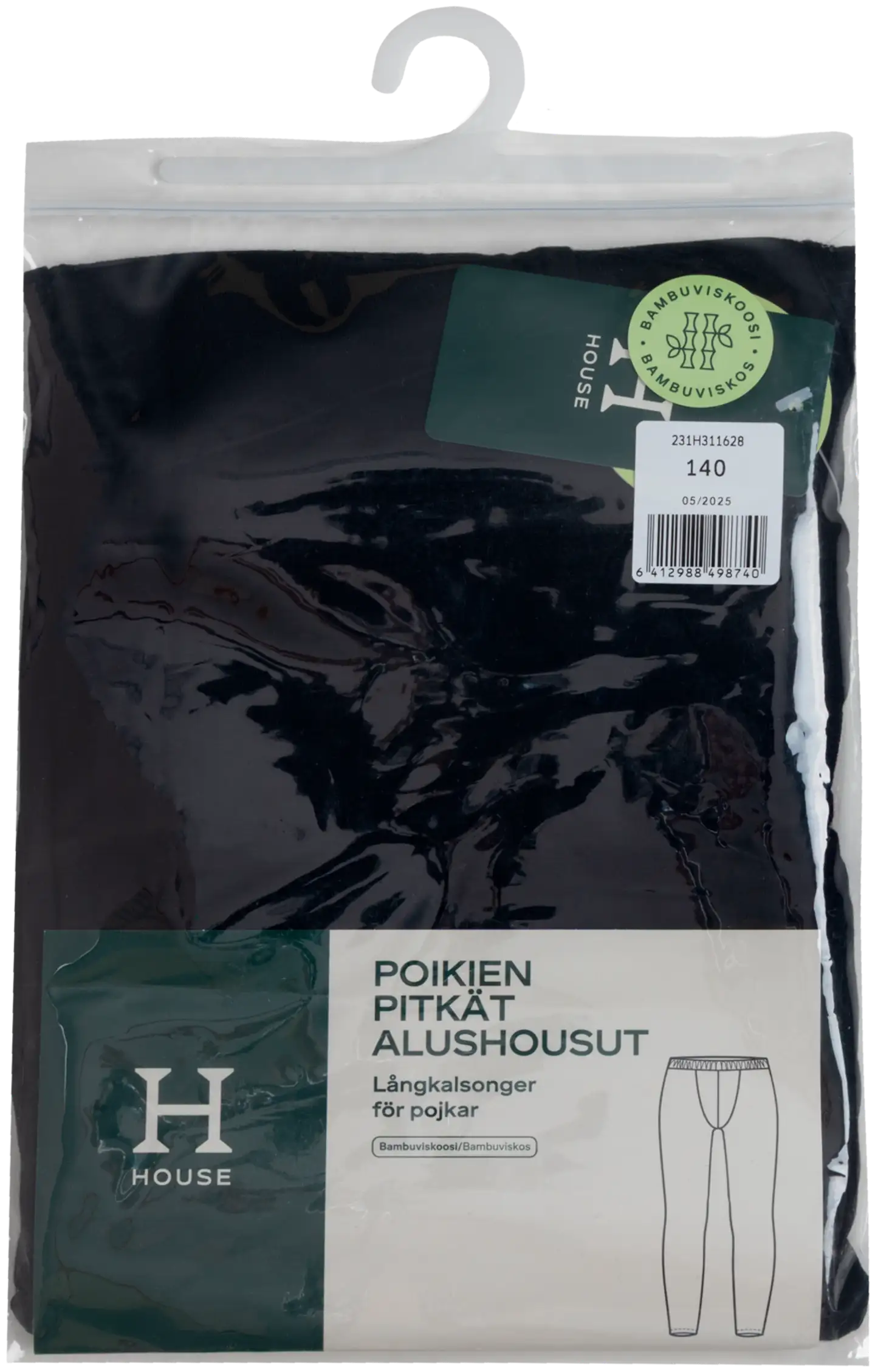 House poikien pitkät alushousut 231H311628 - MUSTA - 4