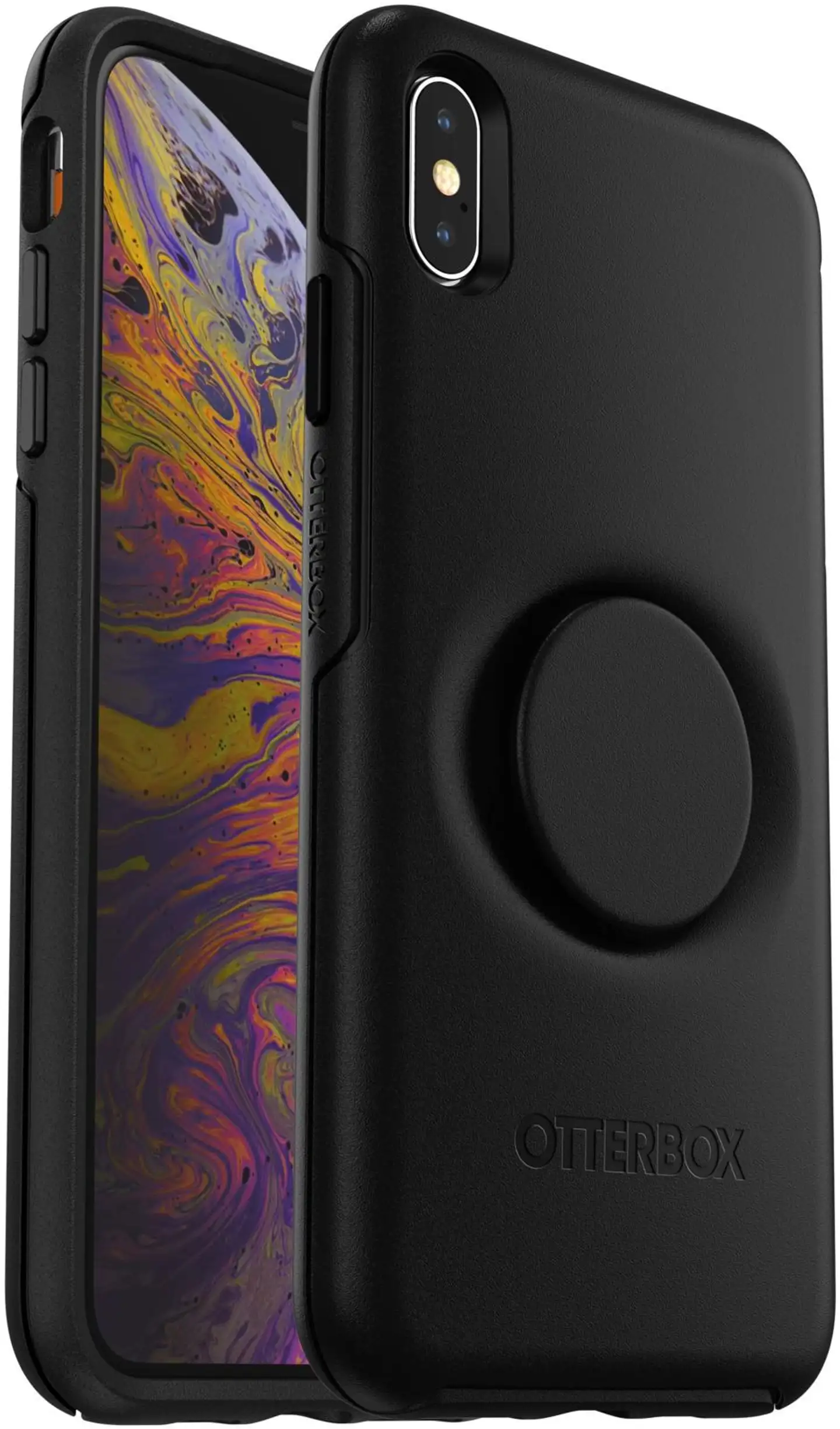 Otterbox otter + PopSocket symmetry suojakuori iPhone XS max black