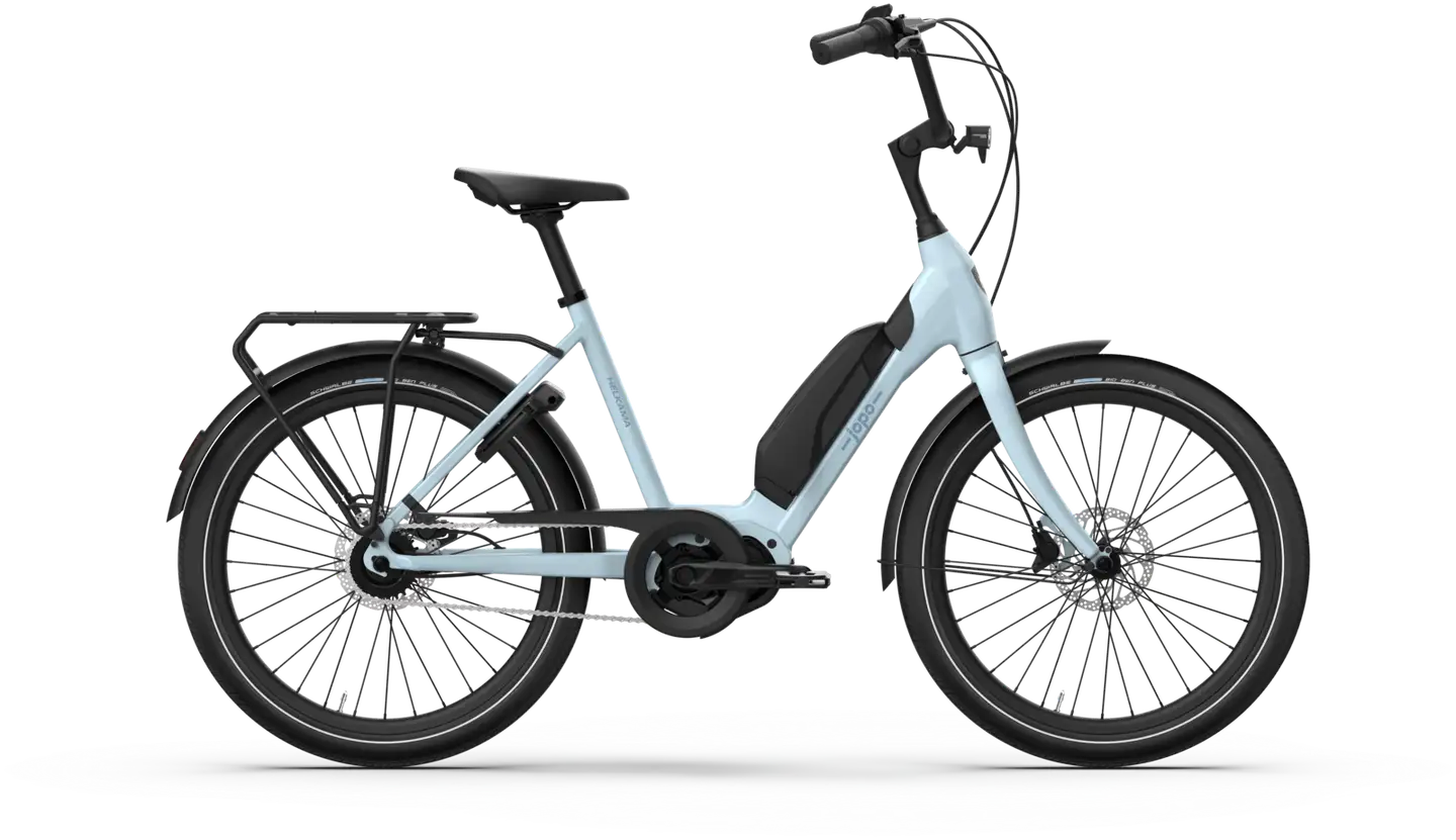 Jopo e-Jopo 24" Kaupunkisähköpyörä 5-vaihdetta runko 45 cm taivaansininen