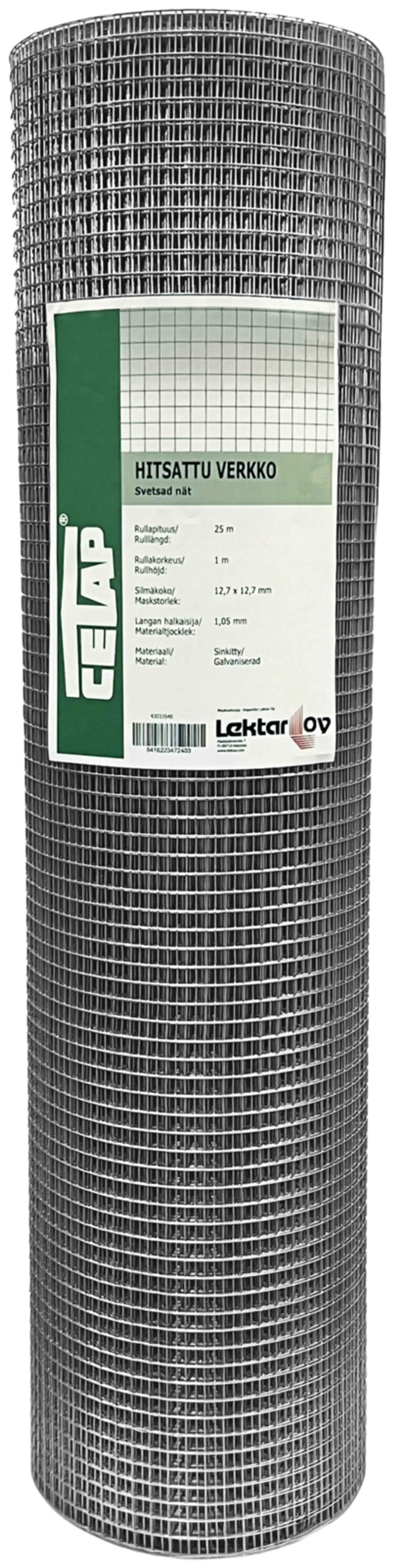 Cetap Hitsattu verkko sinkitty 12,7 12.7x12.7x1.05mm 1x25m