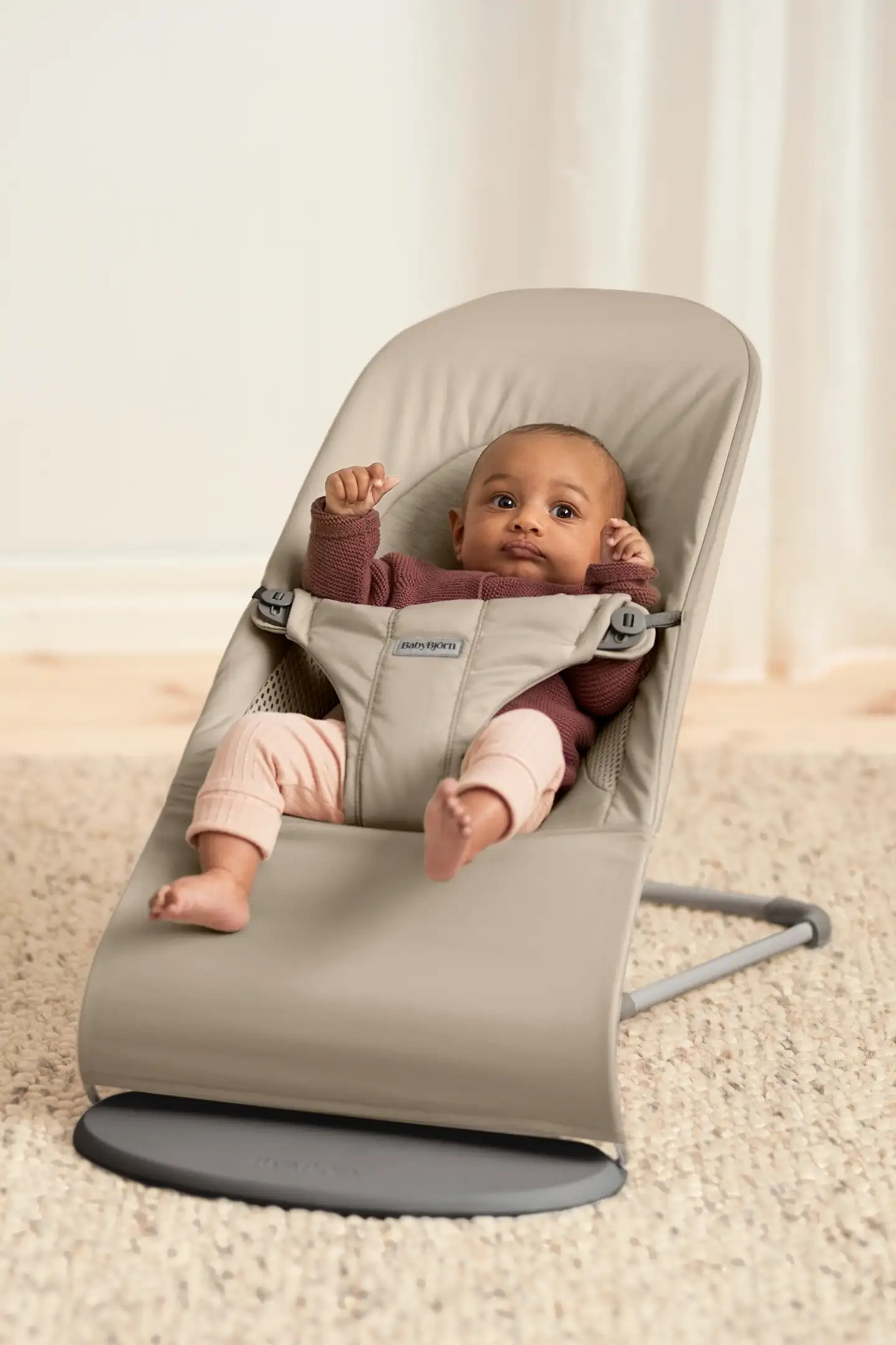 BabyBjörn sitteri balance soft - kolmikangas, hiekanharmaa - 2