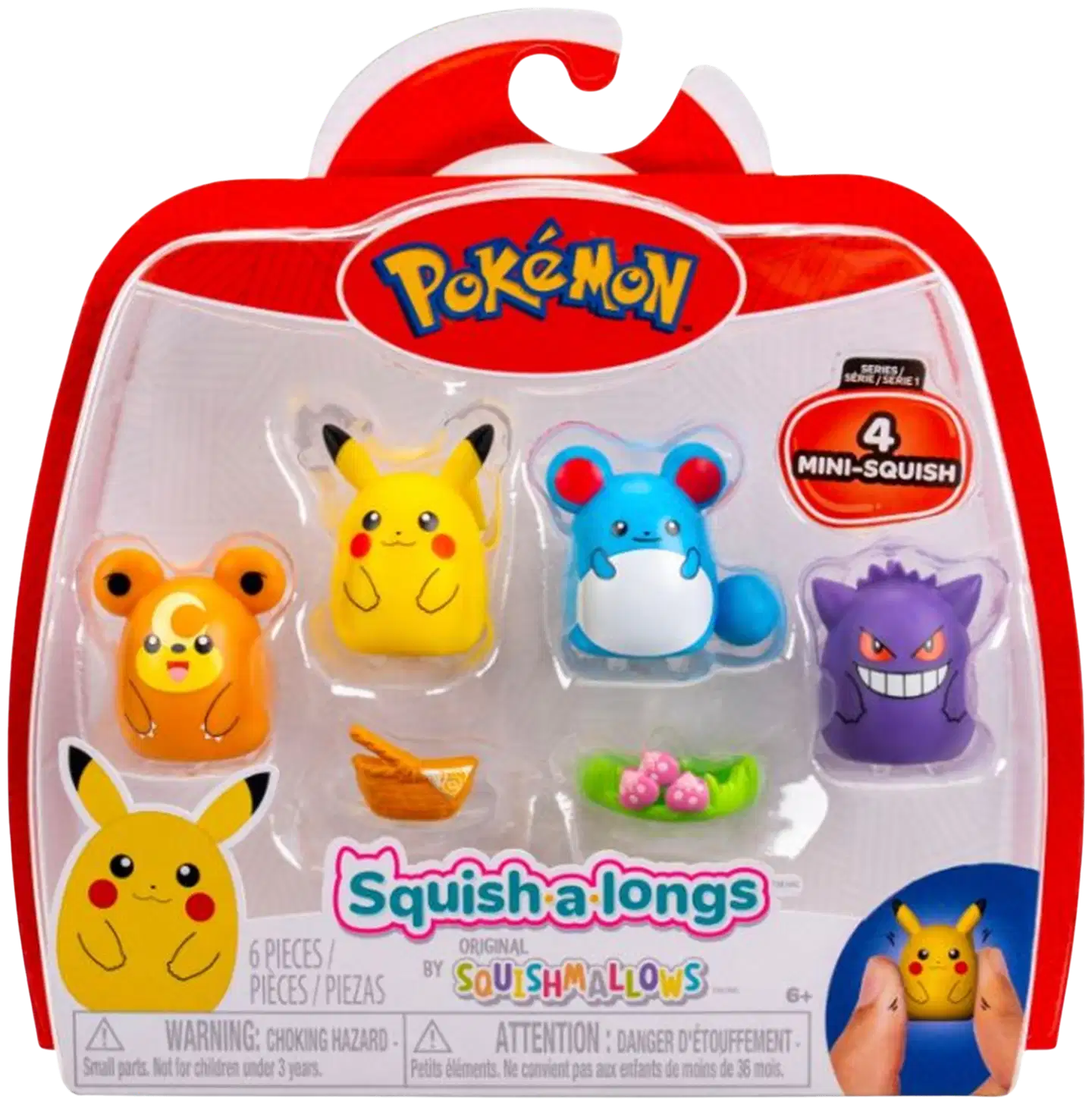 Squishalongs Pokemon 4 Pk Pikachu/gengar - 1