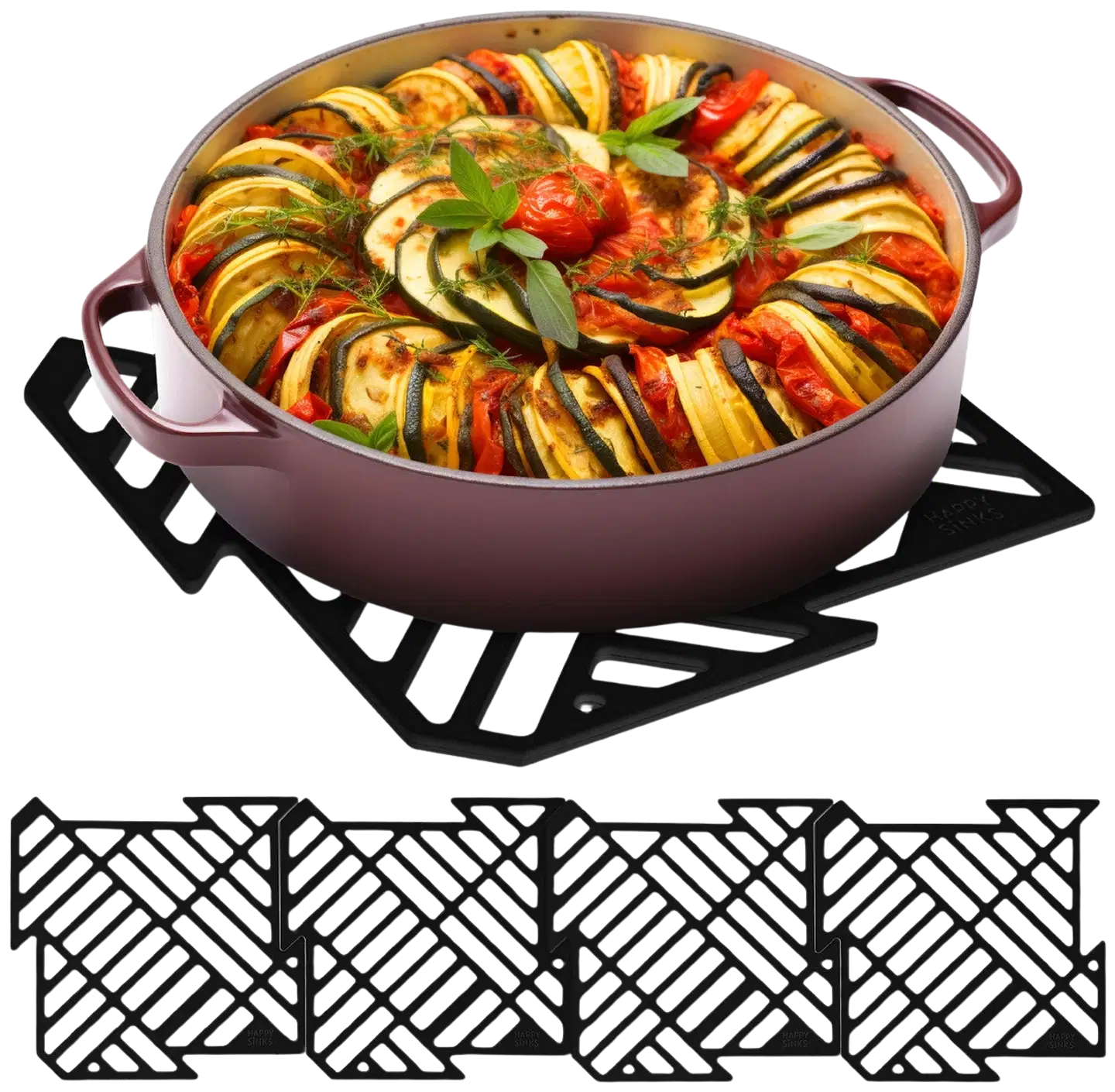 Happy Sinks Tiskialustasetti – Musta – 4 kpl - 5