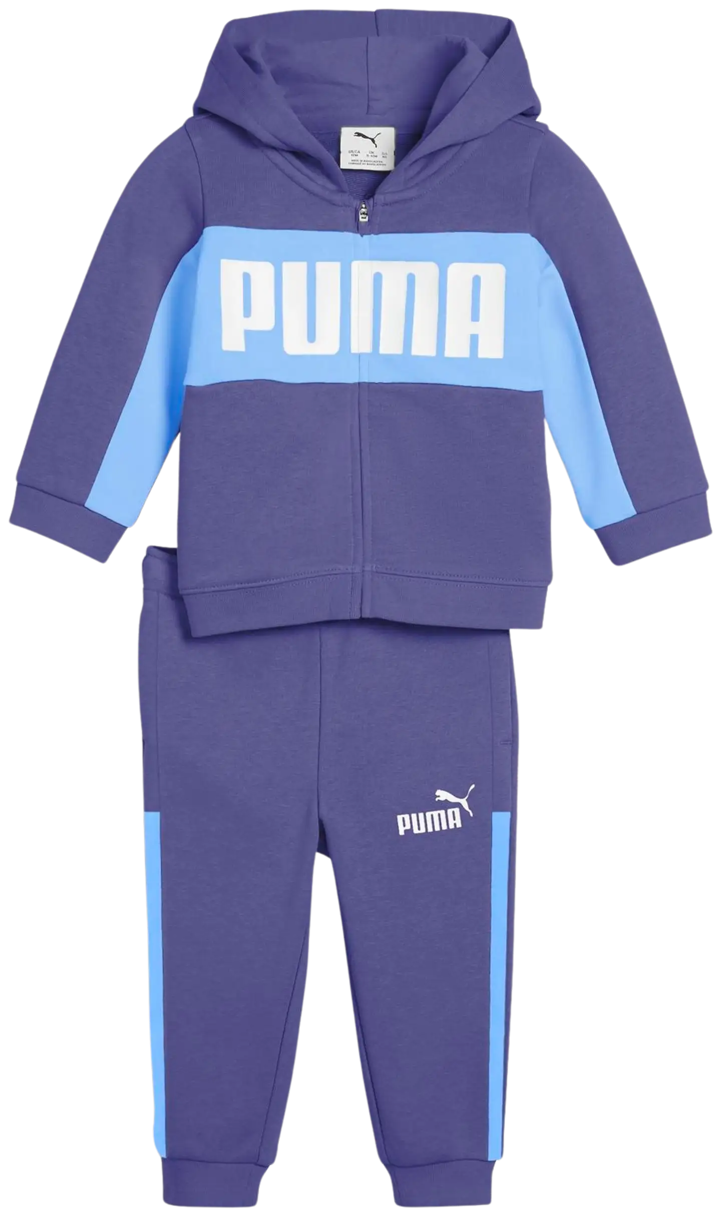 Puma vauvojen collegesetti Minicats Ess Block Hooded FZ TR - Blue Crystal - 1